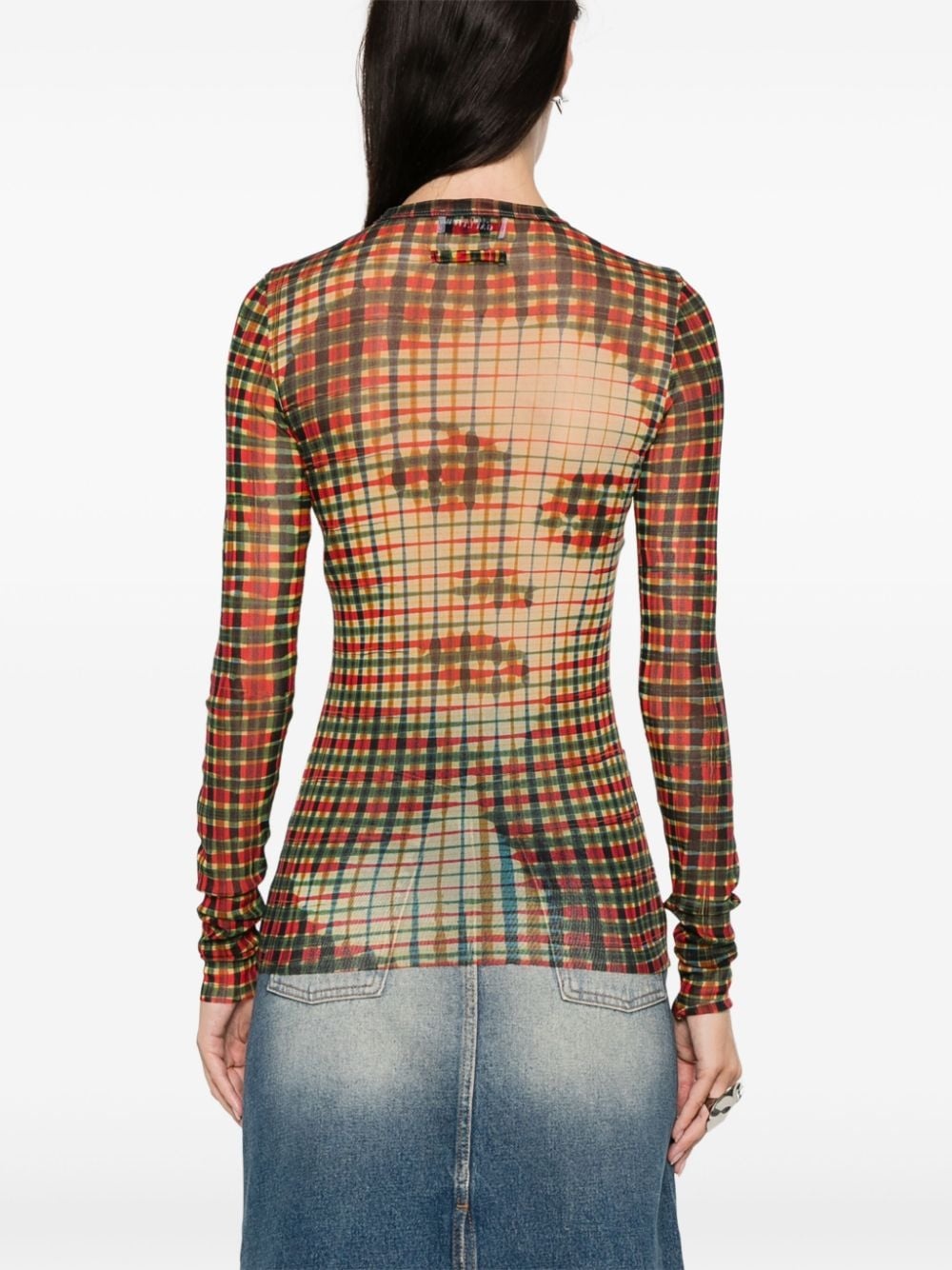 graphic-print tartan top - 4