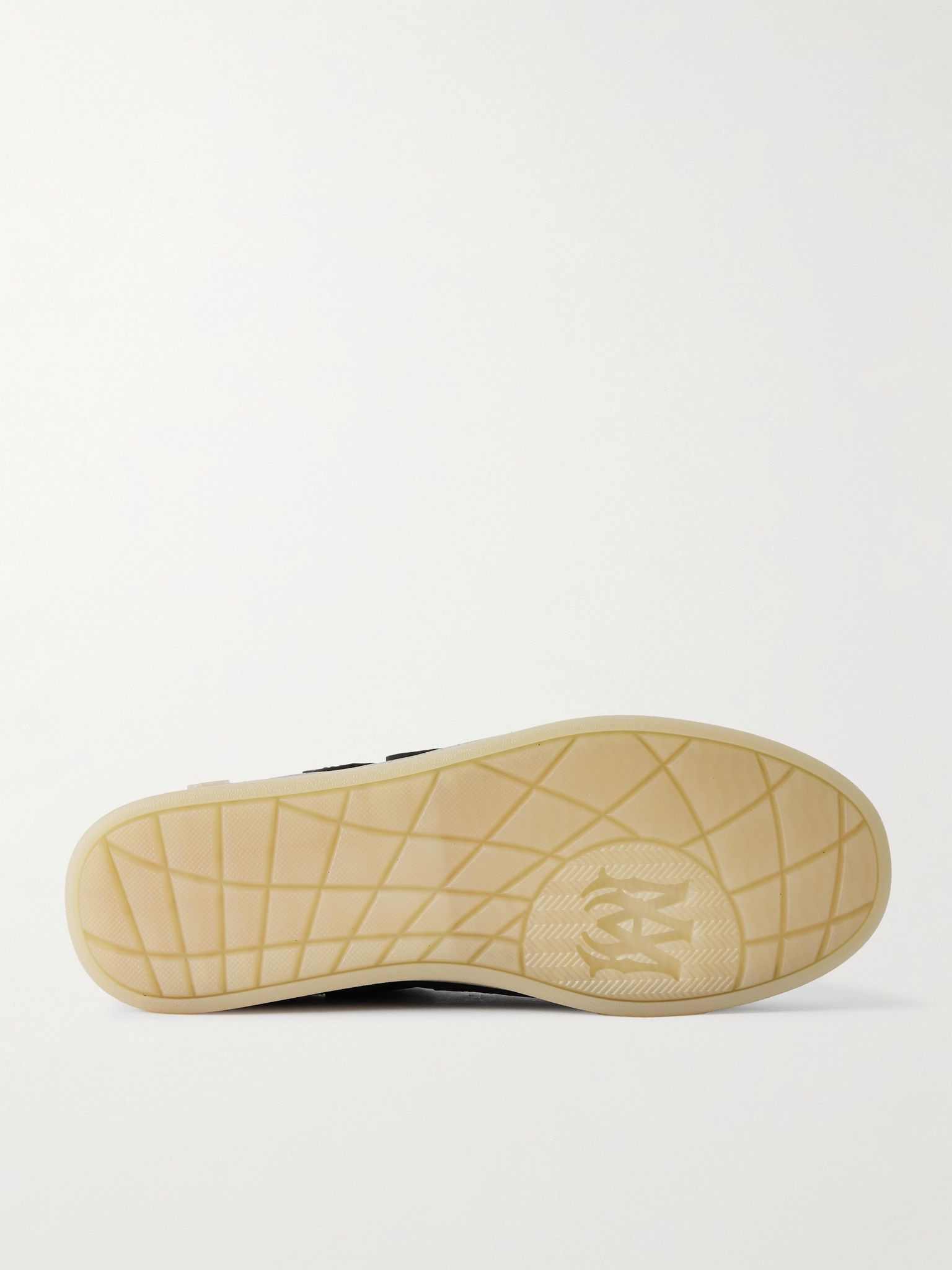Pacific Bones Leather-Trimmed Croc-Effect Suede Sneakers Black - 3