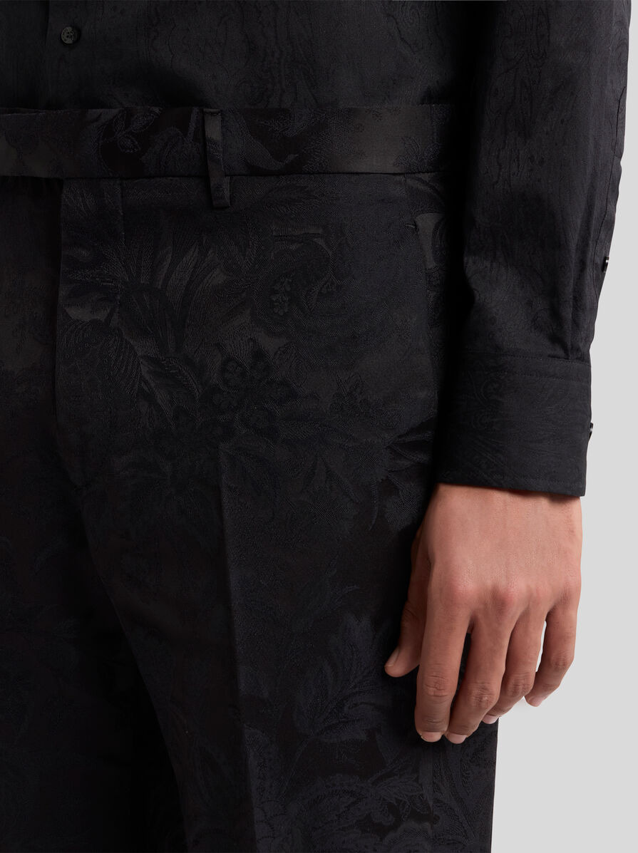 WOOL-BLEND JACQUARD TROUSERS - 3