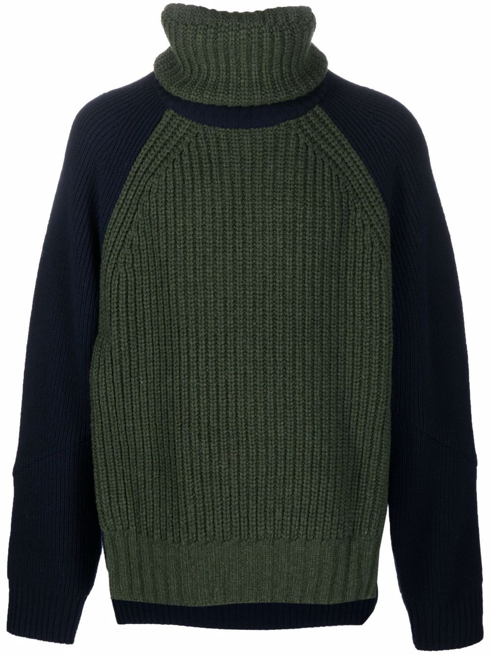 detachable-neck two-tone knit jumper - 1