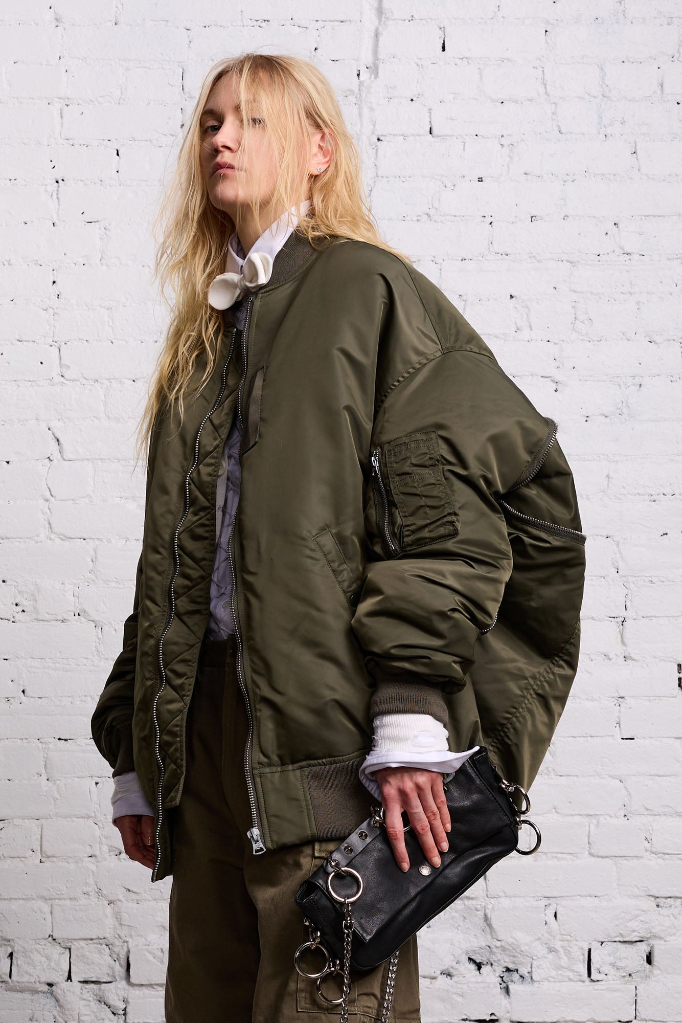ZIP OUT DOWN BOMBER - OLIVE - 2