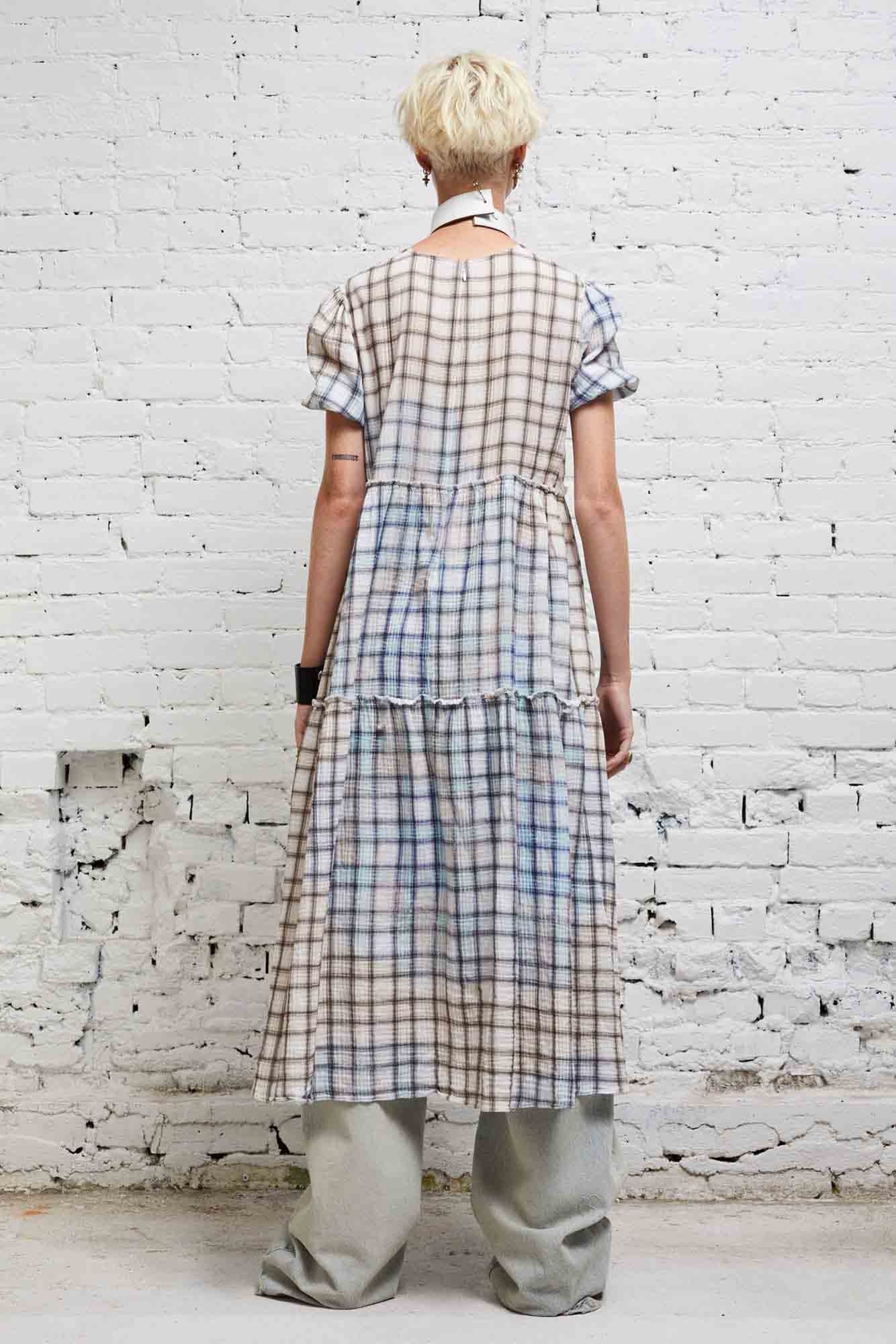 SHREDDED RELAXED MIDI - BLEACHED PLAID - 5