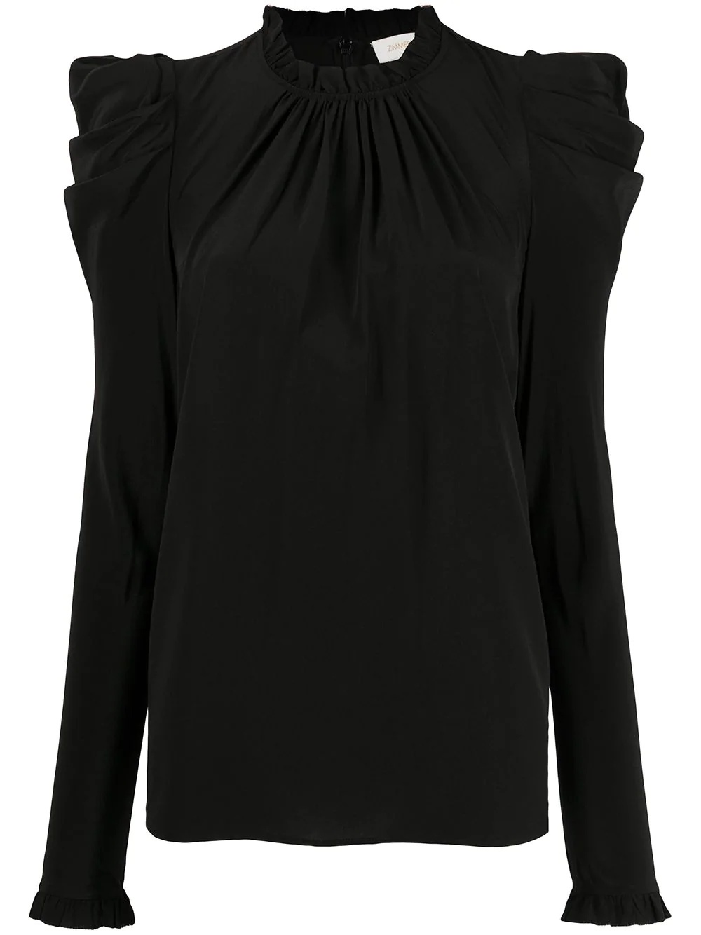 silk drape shoulder blouse - 1