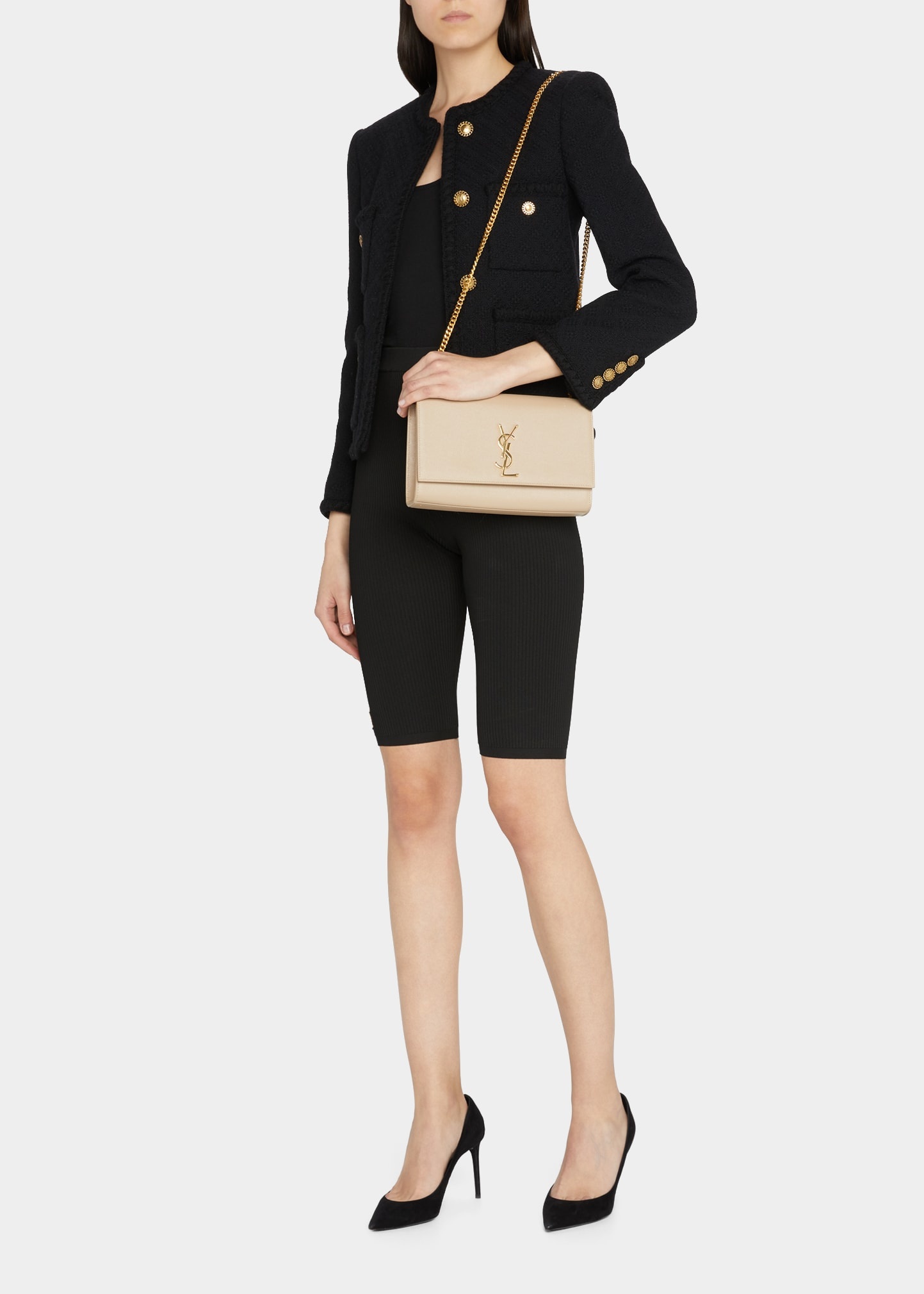 Monogram YSL Medium Chain Shoulder Bag - 5