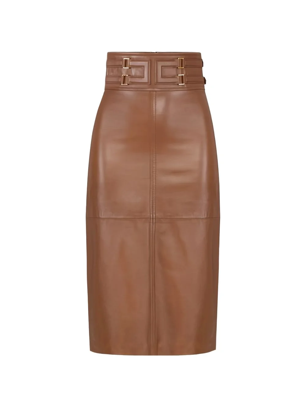 leather midi skirt - 1