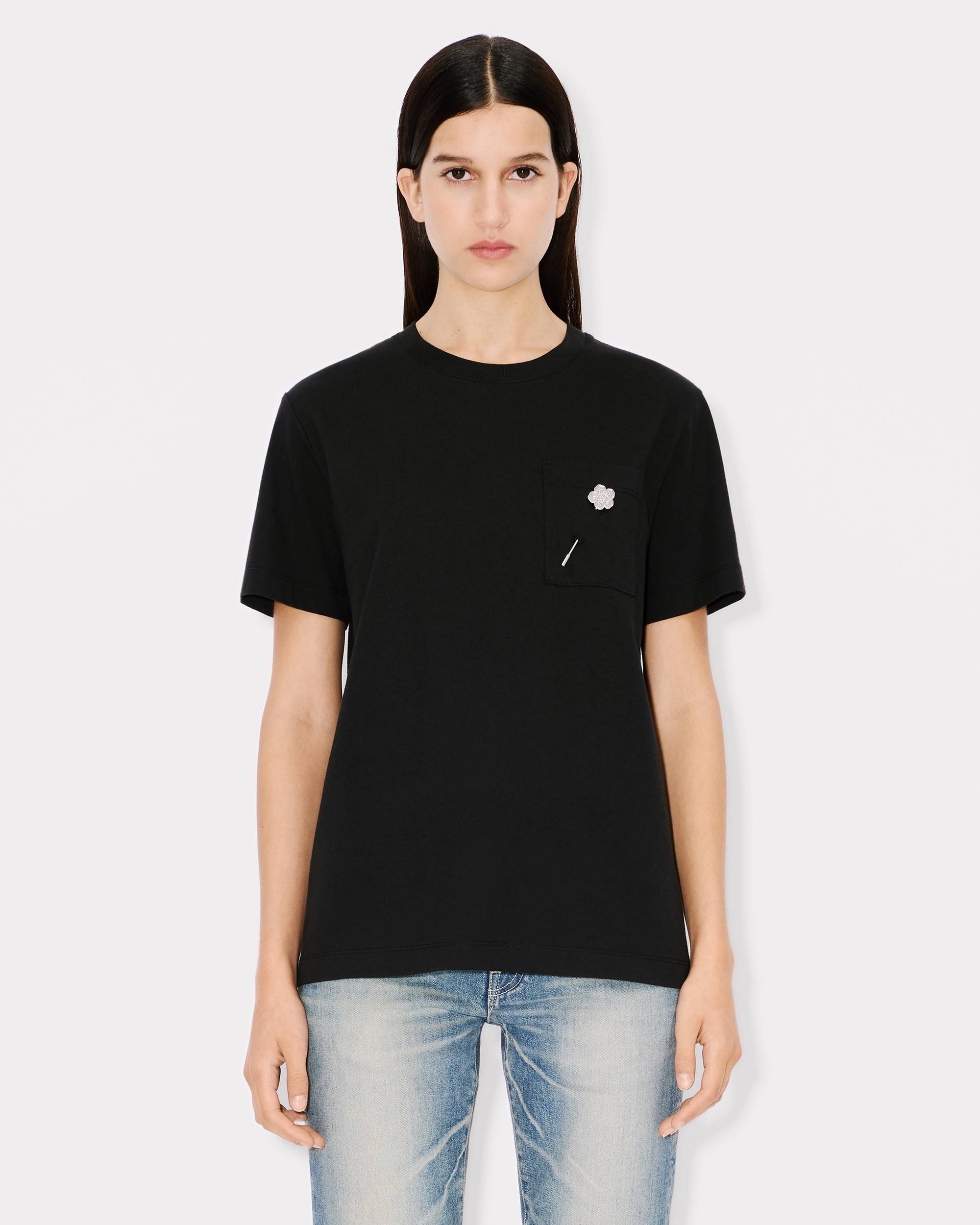'Boke Flower' embroidered loose T-shirt in cotton - 3