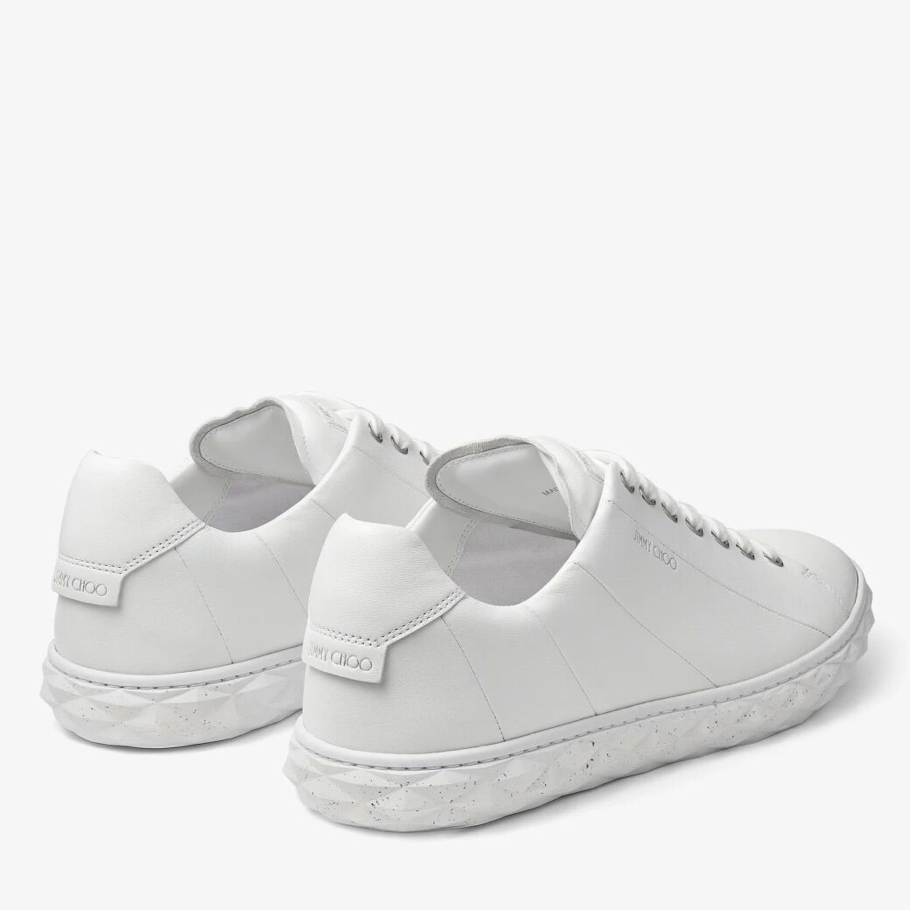 Diamond Light/M
White Nappa Leather Low-Top Trainers with Flecked Sole - 6