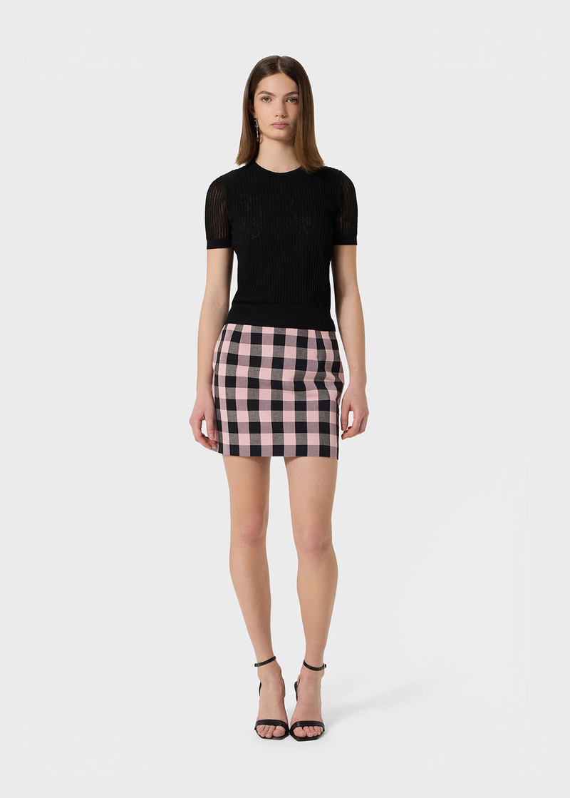 Blumarine MINI SKIRT IN COUPLED VICHY COTTON outlook