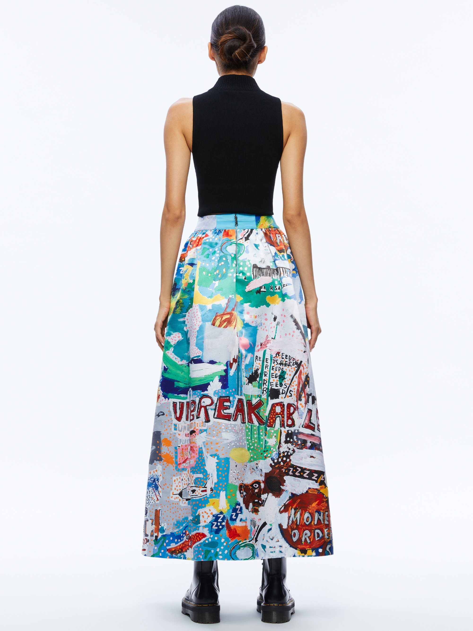 A+O X BASQUIAT TINA TEA LENGTH SKIRT - 3