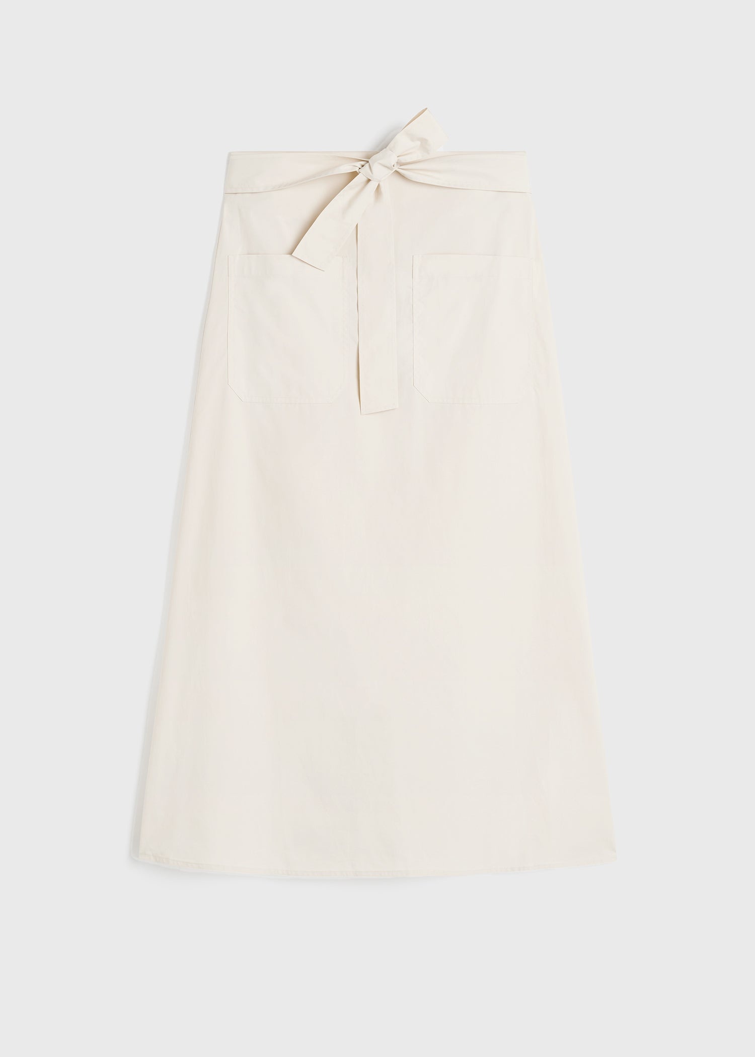 Tie-waist cotton skirt stone - 1