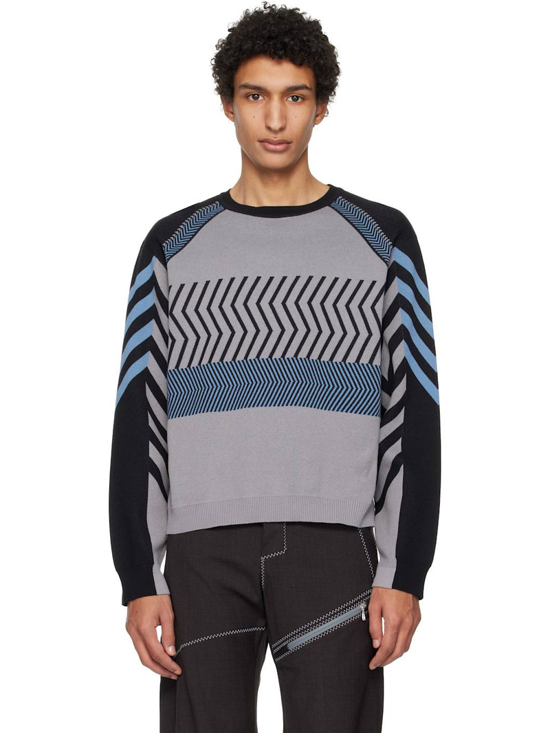 Gray & Black Gizi Panelled Sweater 1