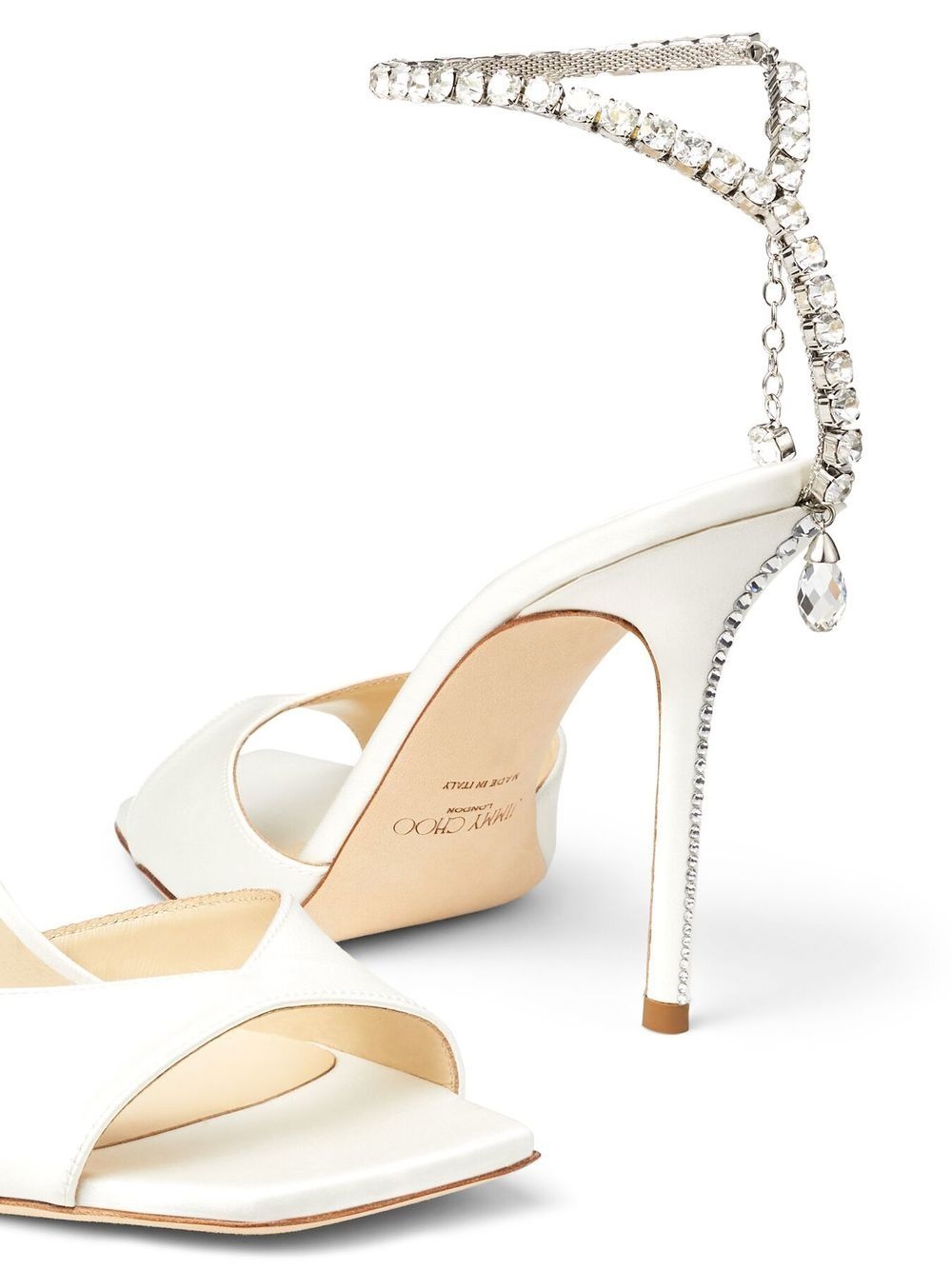 Saeda 100mm crystal-strap sandals - 5