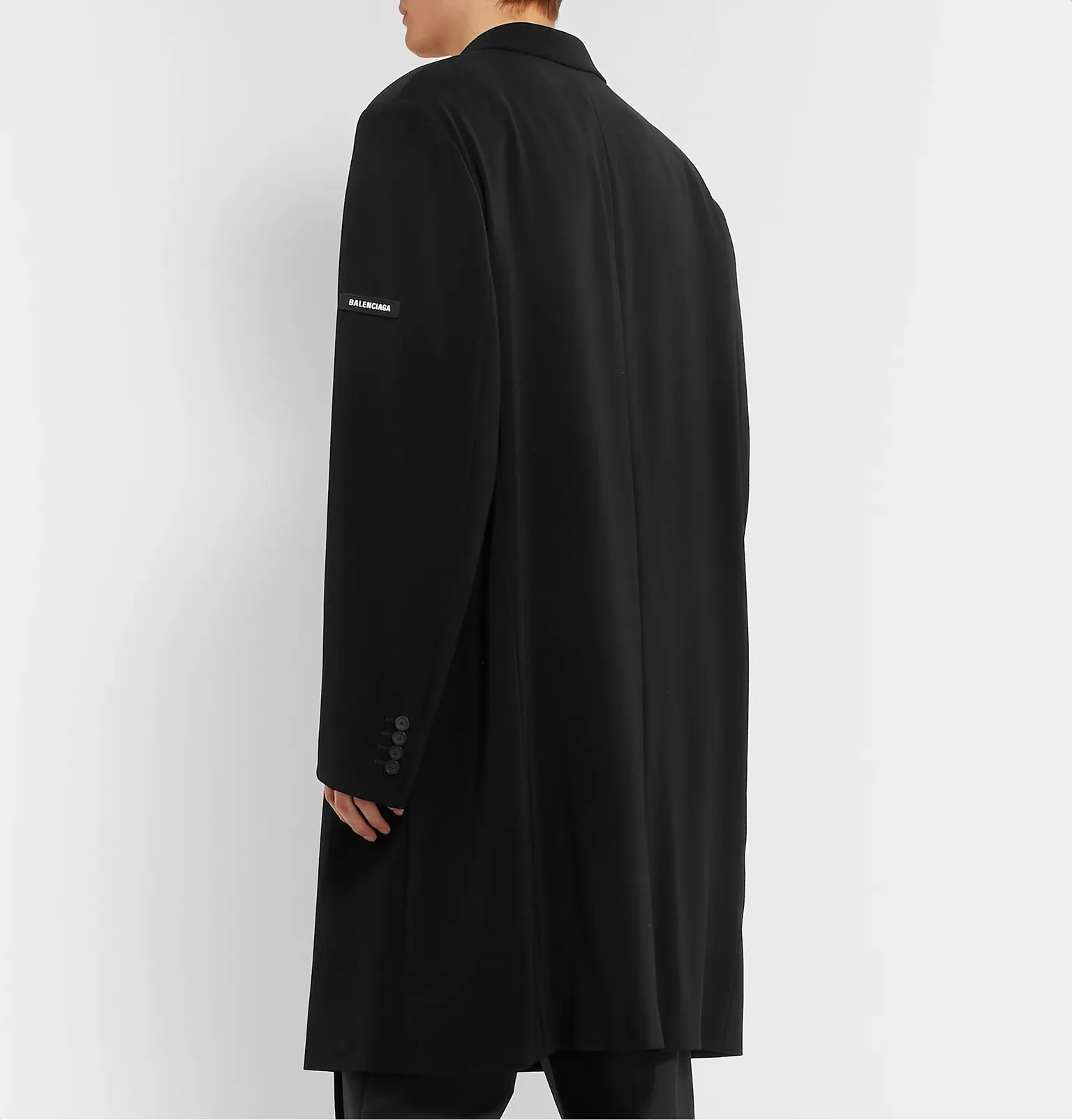 Oversized Logo-Appliquéd Crepe Coat - 5