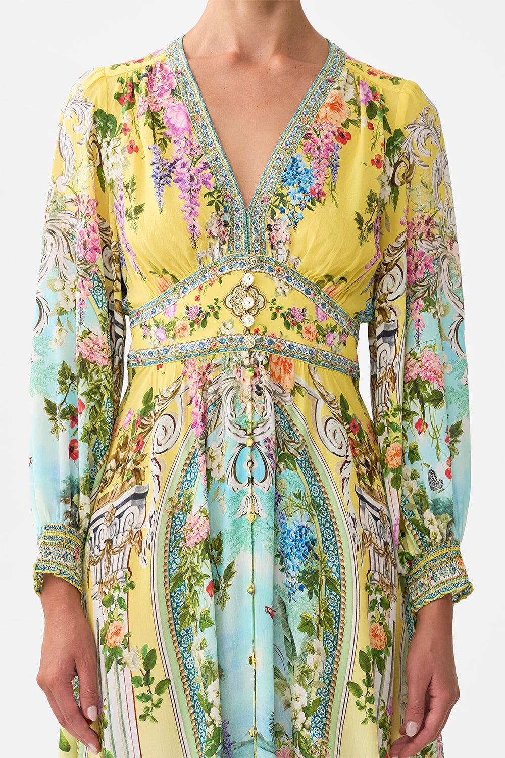 BUTTON DRESS WITH SHAPED WAISTBAND - 6