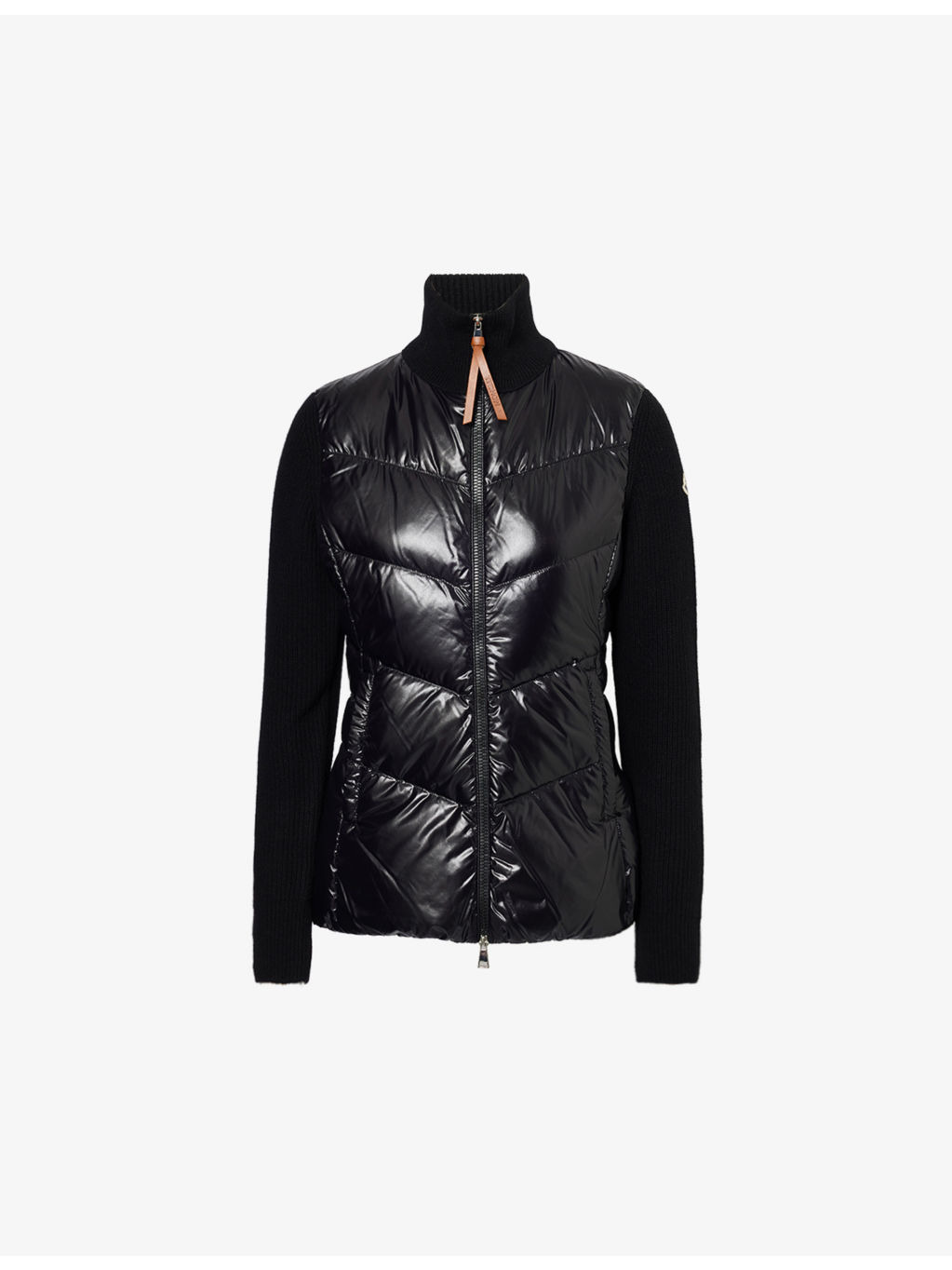 Knitted high-neck slim-fit shell-down jacket - 1