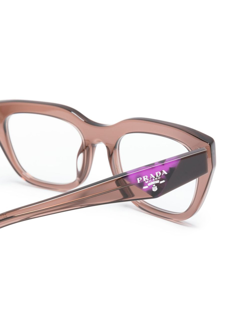 logo-engraved rectangle-frame translucent glasses 3