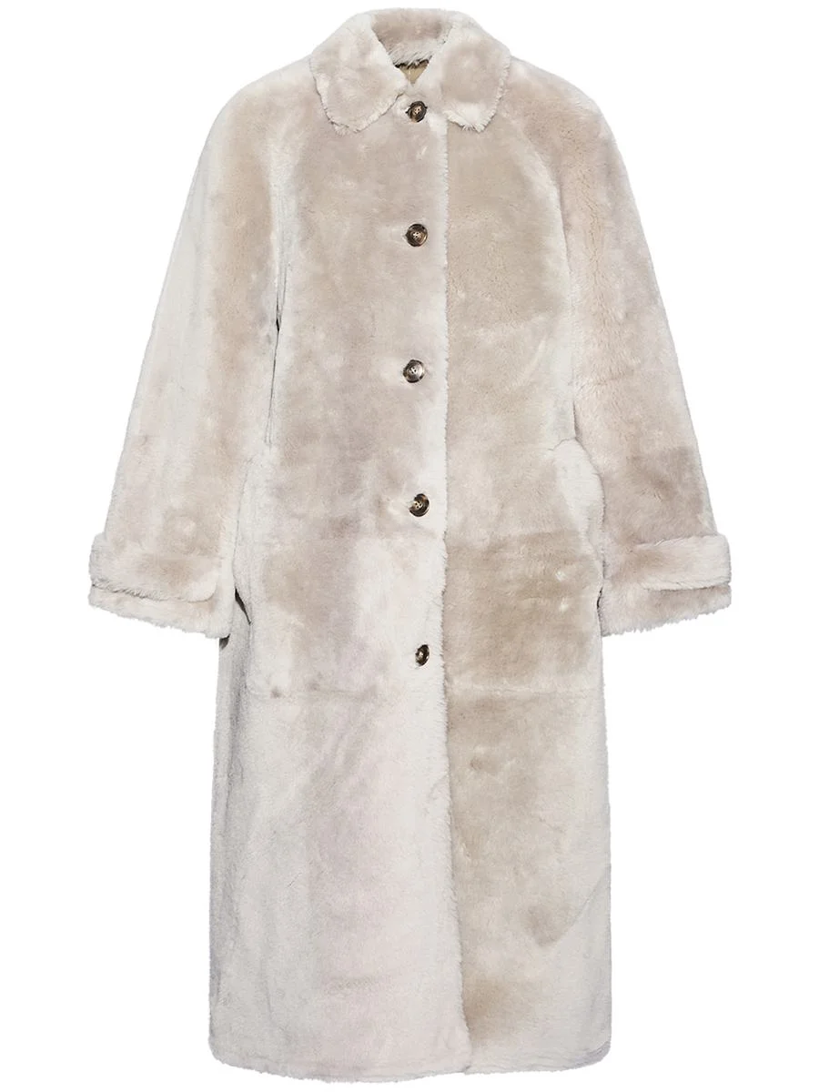 Yves Salomon Coat Merinos Ironed Lamb Clothing - 1