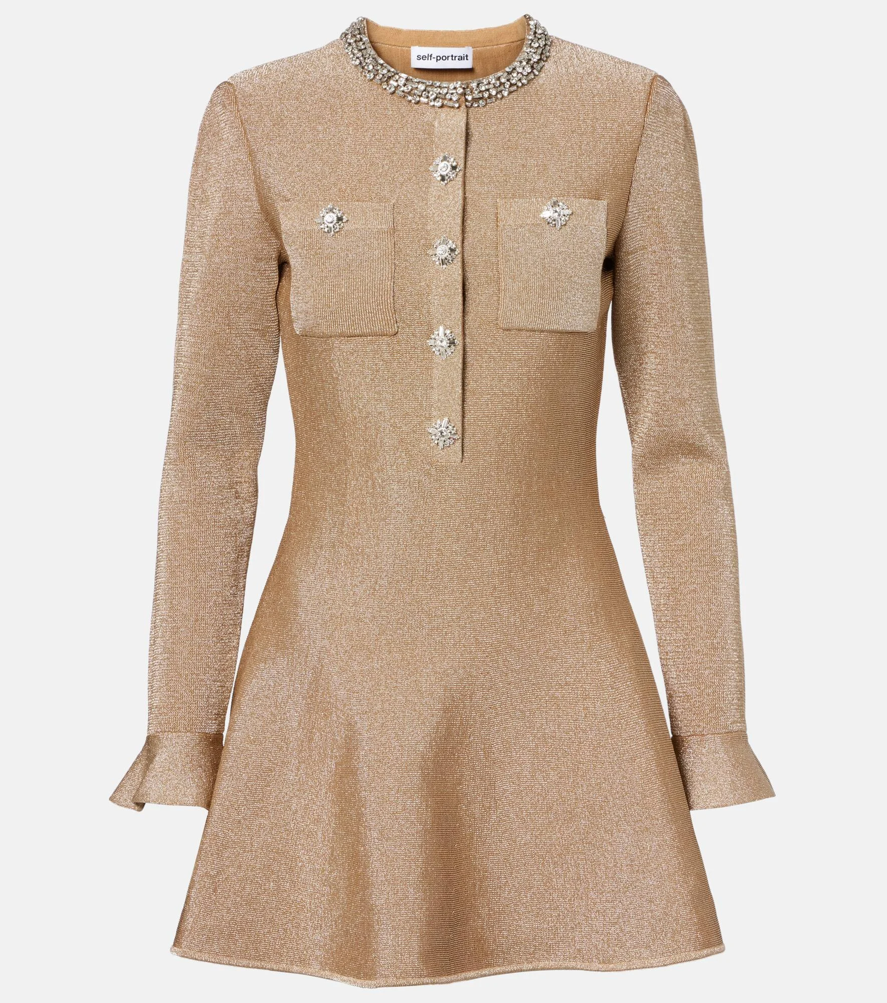 Crystal-embellished lamé minidress - 1