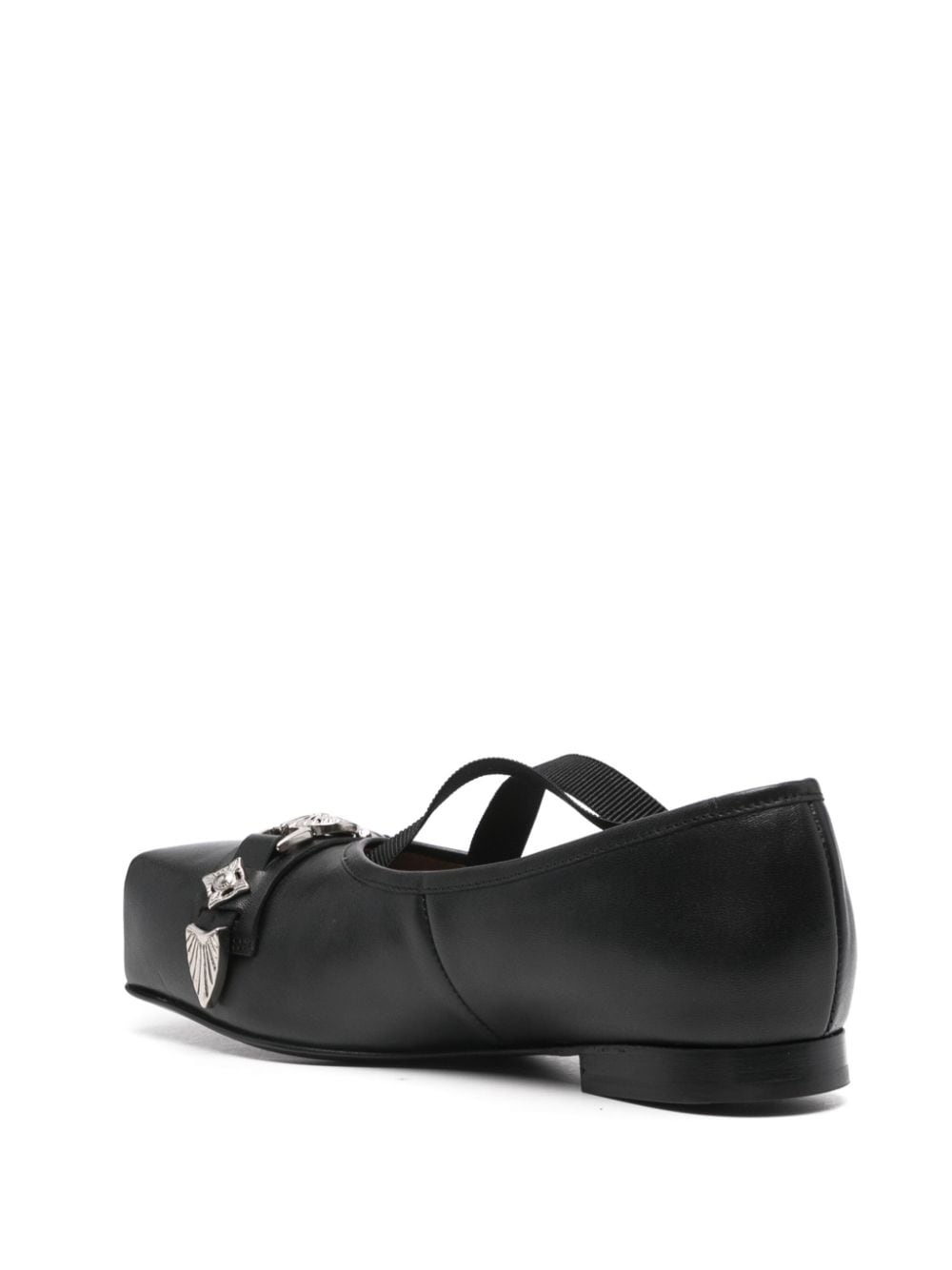 metallic-detail ballet flats - 3