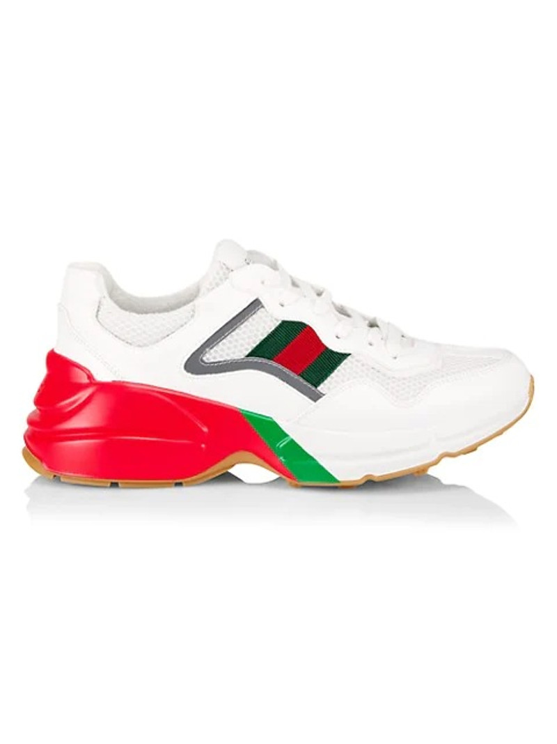 White & Red Rython Sneakers - 1