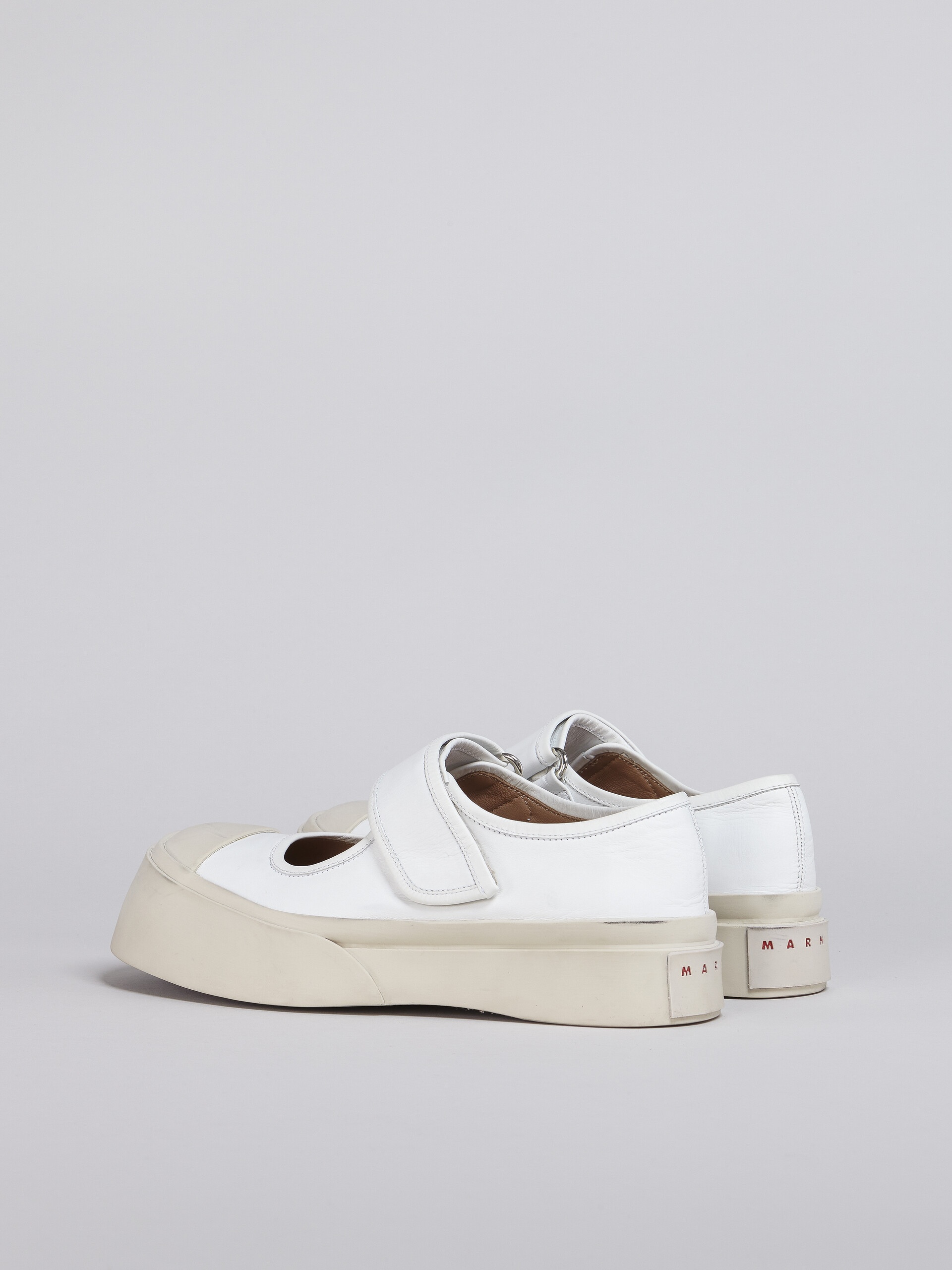 WHITE CALF LEATHER PABLO MARY-JANE SNEAKER - 3