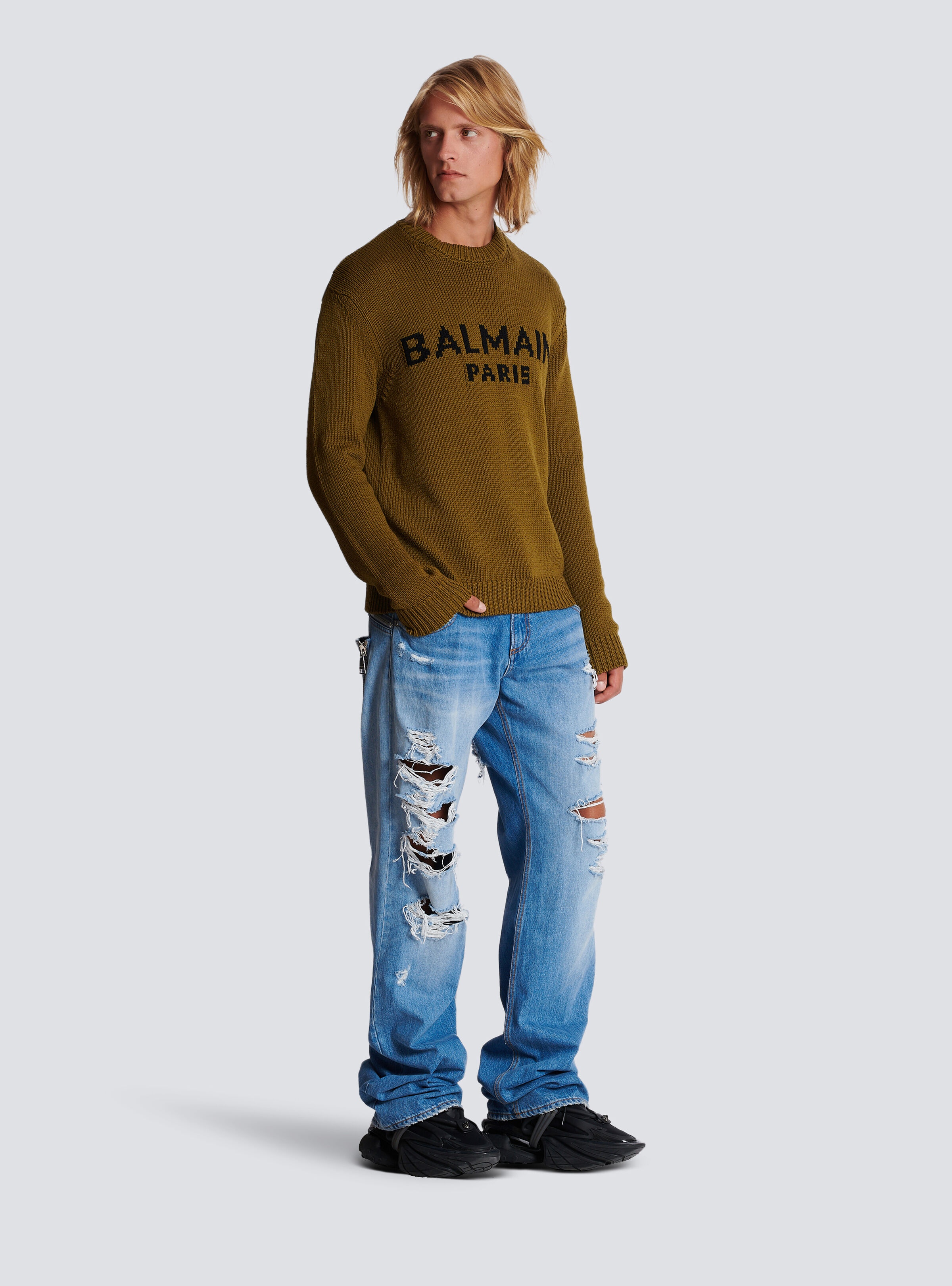 Wool jumper with Balmain logo - 3