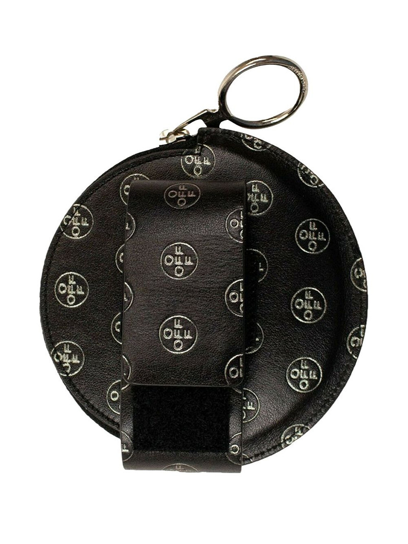 Off-White logo-pattern coin pouch outlook