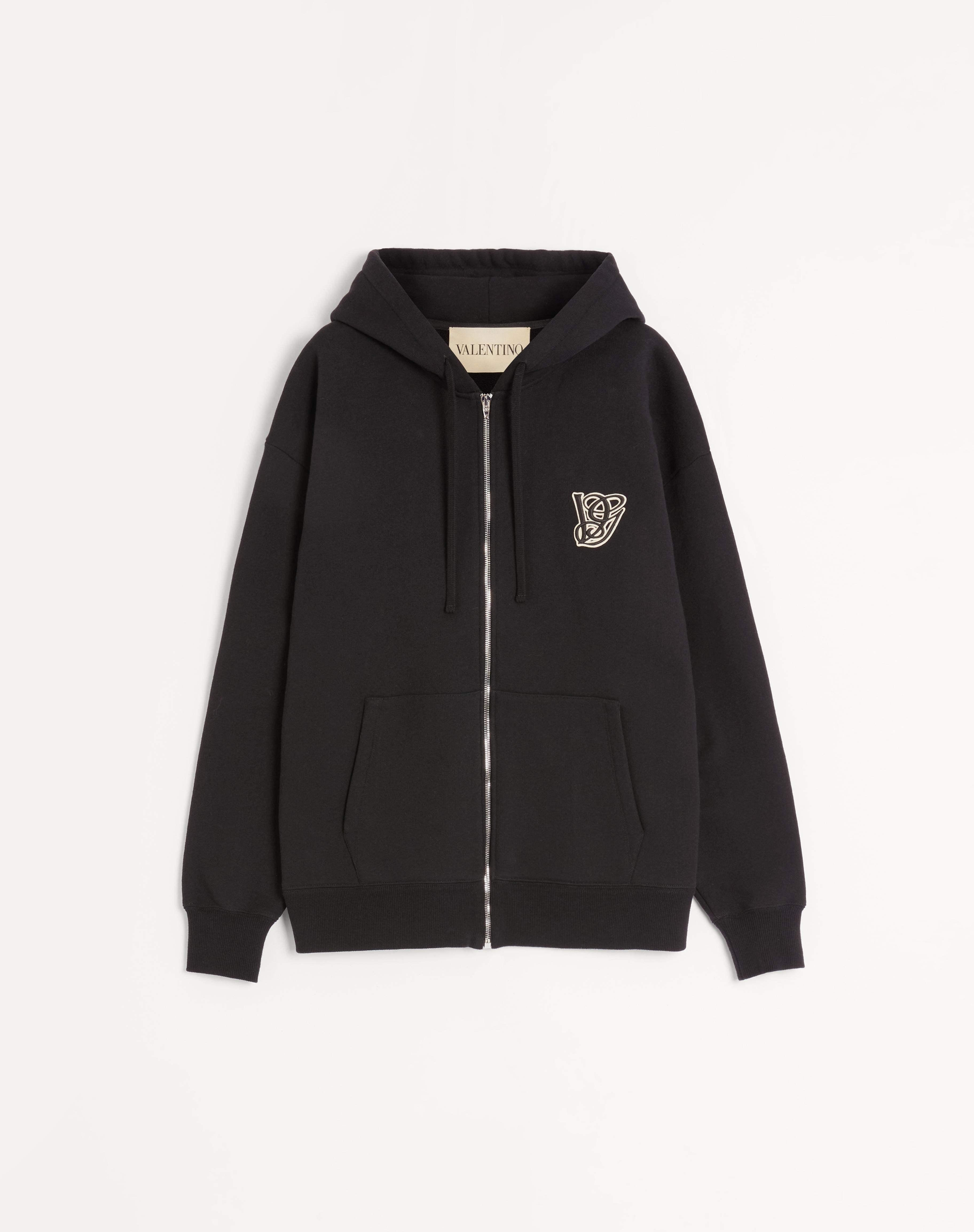 COTTON HOODED SWEATSHIRT WITH VG PATCH - 1