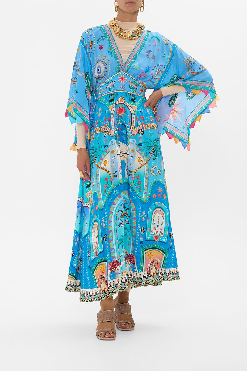 WAISTED DRESS WITH KIMONO SLEEVE 8