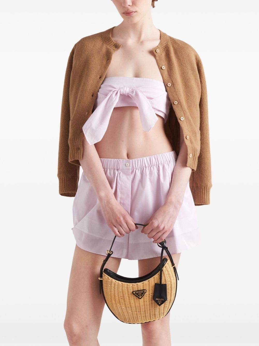 ショーツ PRADA PASTEL PINK COTTON SHORTS Prada cotton shorts | REVERSIBLE