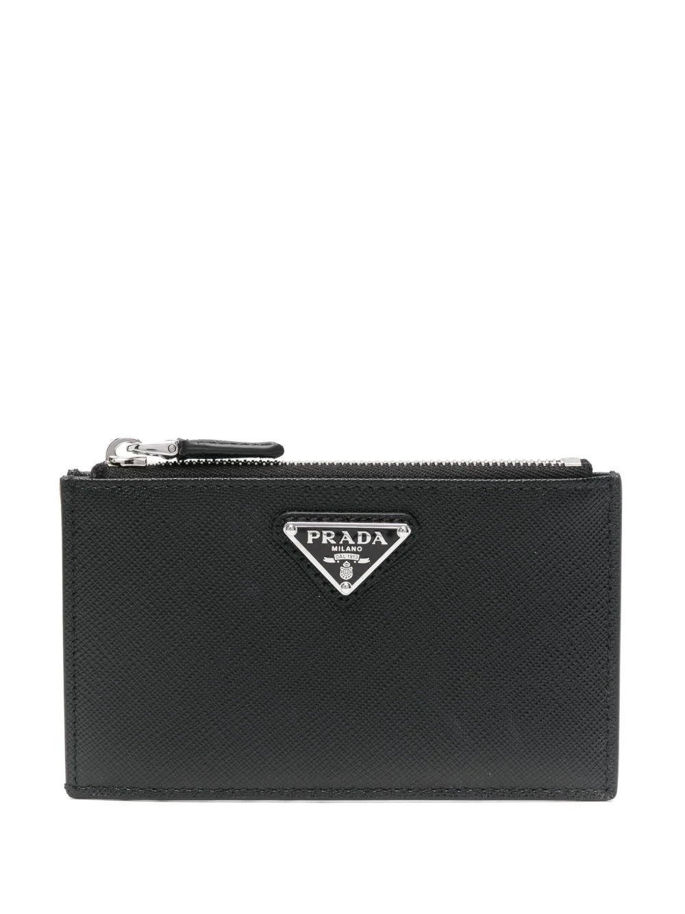 enamel triangle-logo leather wallet - 1