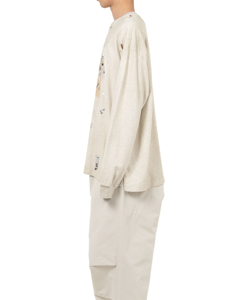 Dog Printed Embellished Distressed Long Sleeve T-shirt 17