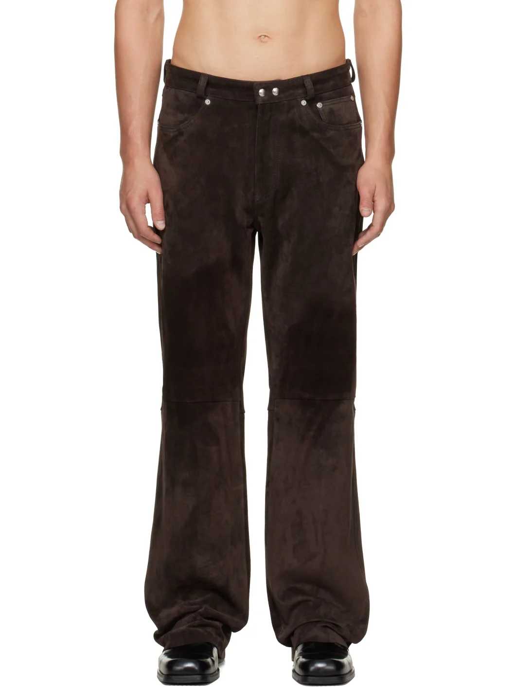 Brown Carlson Cut Leather Pants - 1