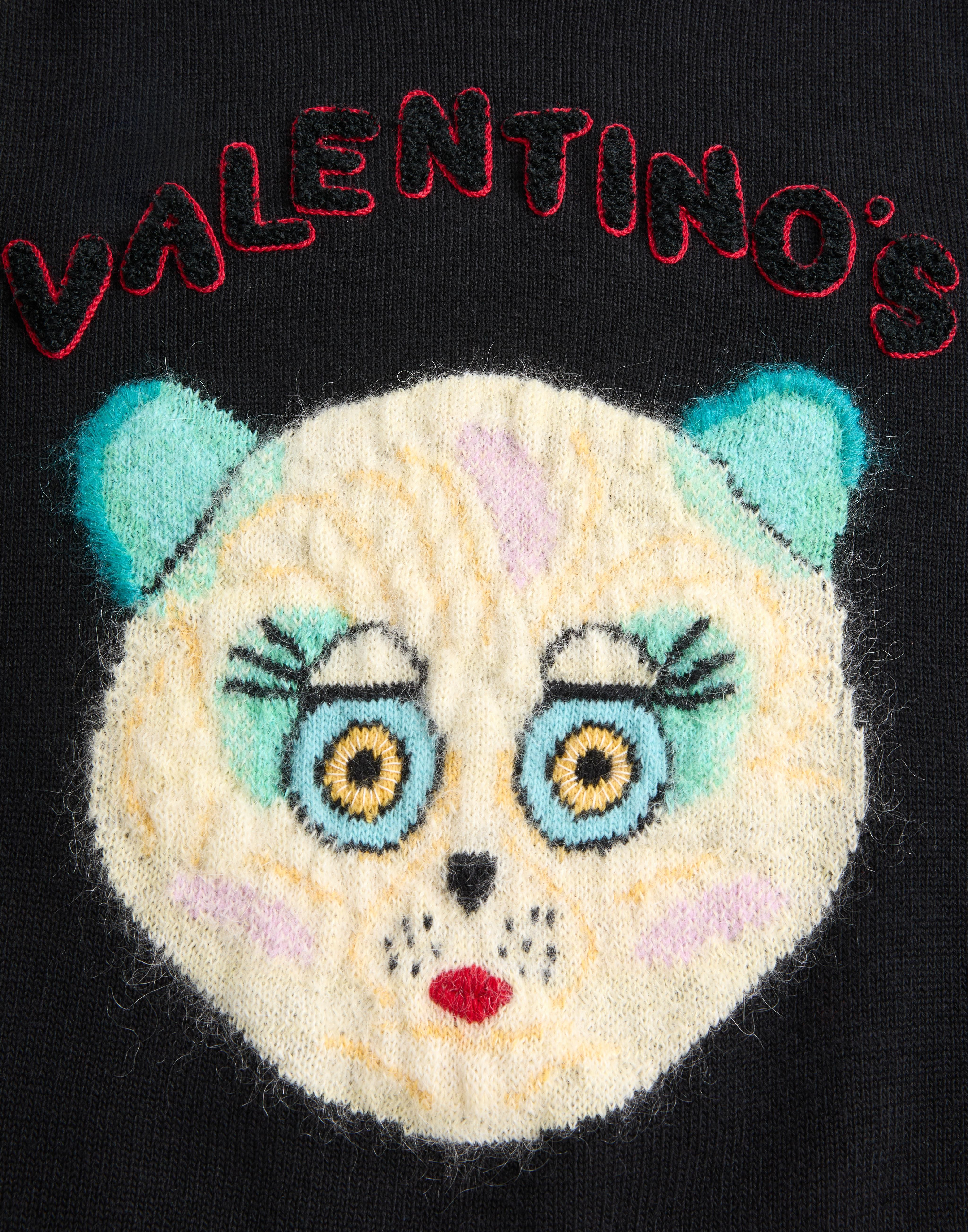 WOOL AND COTTON SWEATER WITH CHAT DE LA MAISON PATCH - 7