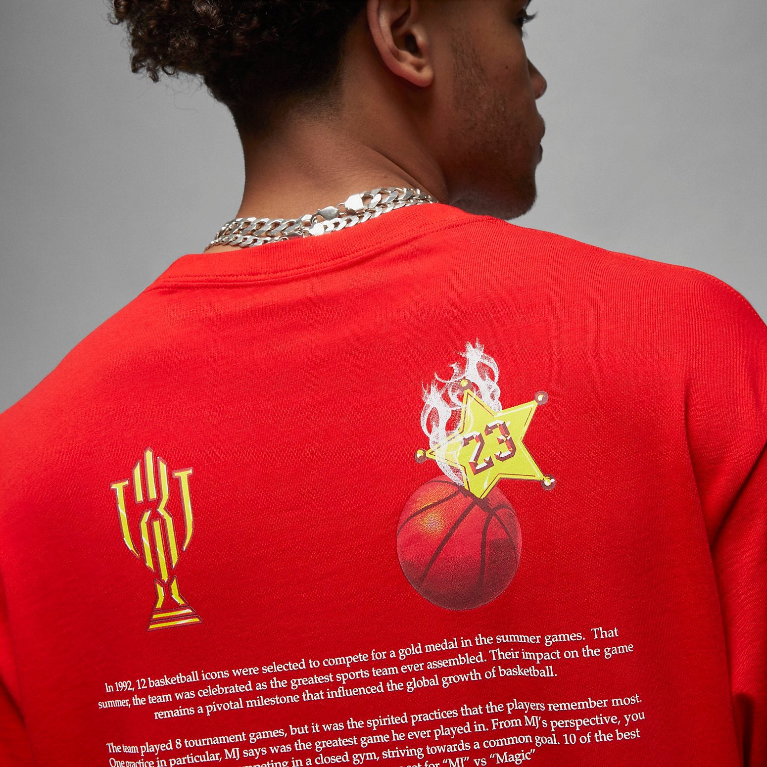 Air Jordan Graphic T-Shirt 'Red' DR2951-657 - 5