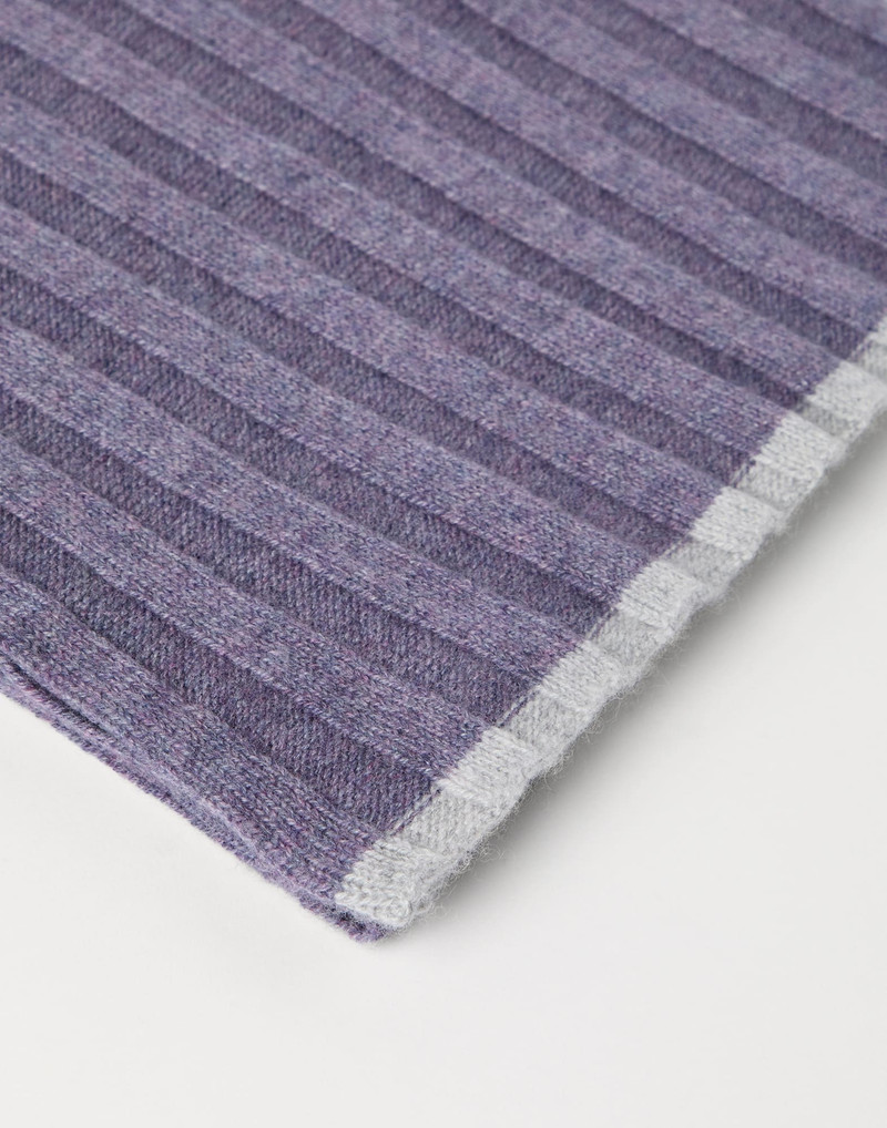 Brunello Cucinelli Cashmere rib knit scarf outlook