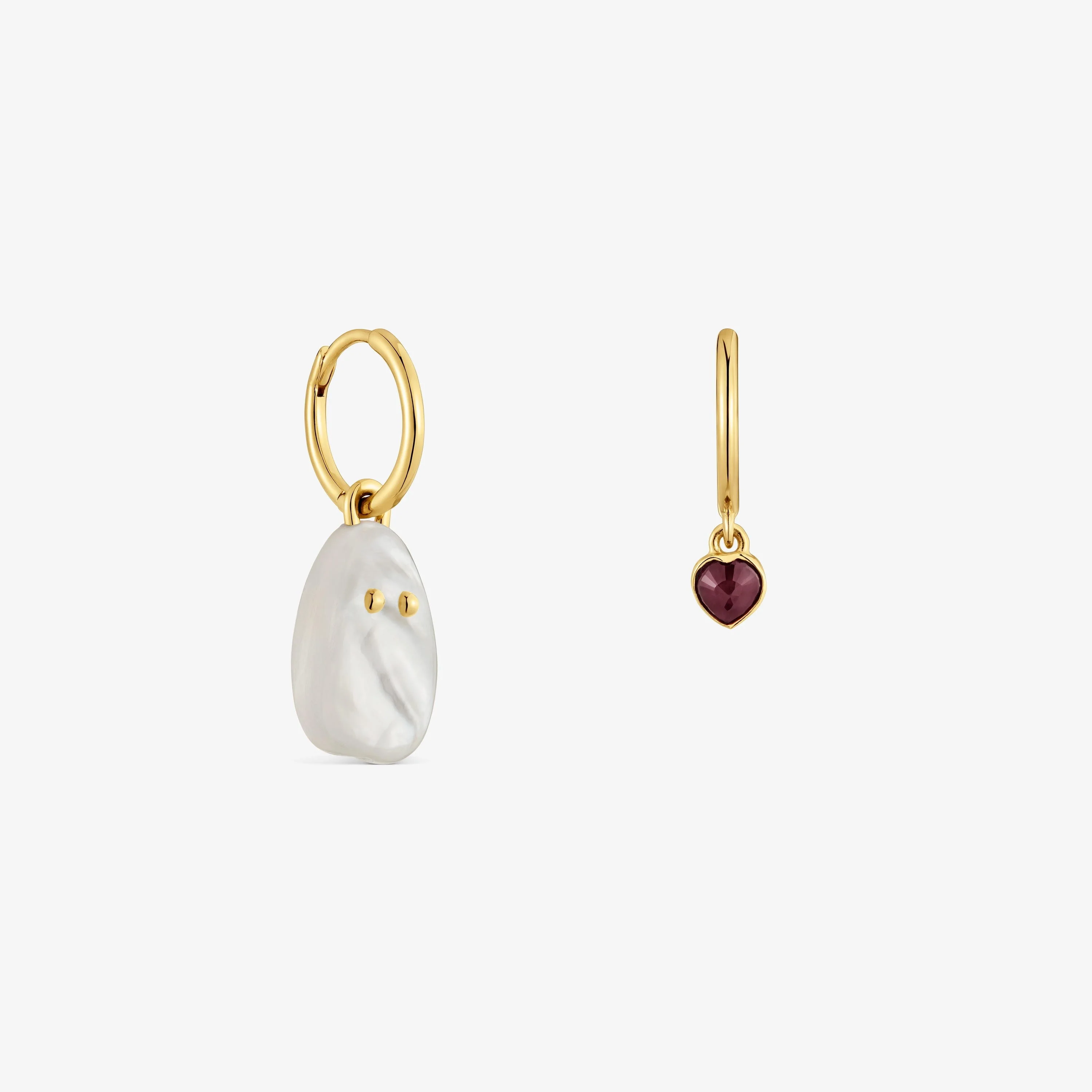 18kt gold vermeil, mother-of-pearl and ruby Hoop earrings TOUS Boo - 1