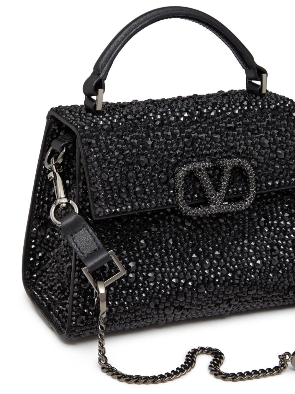 VSling crystal-embellished leather tote bag - 7