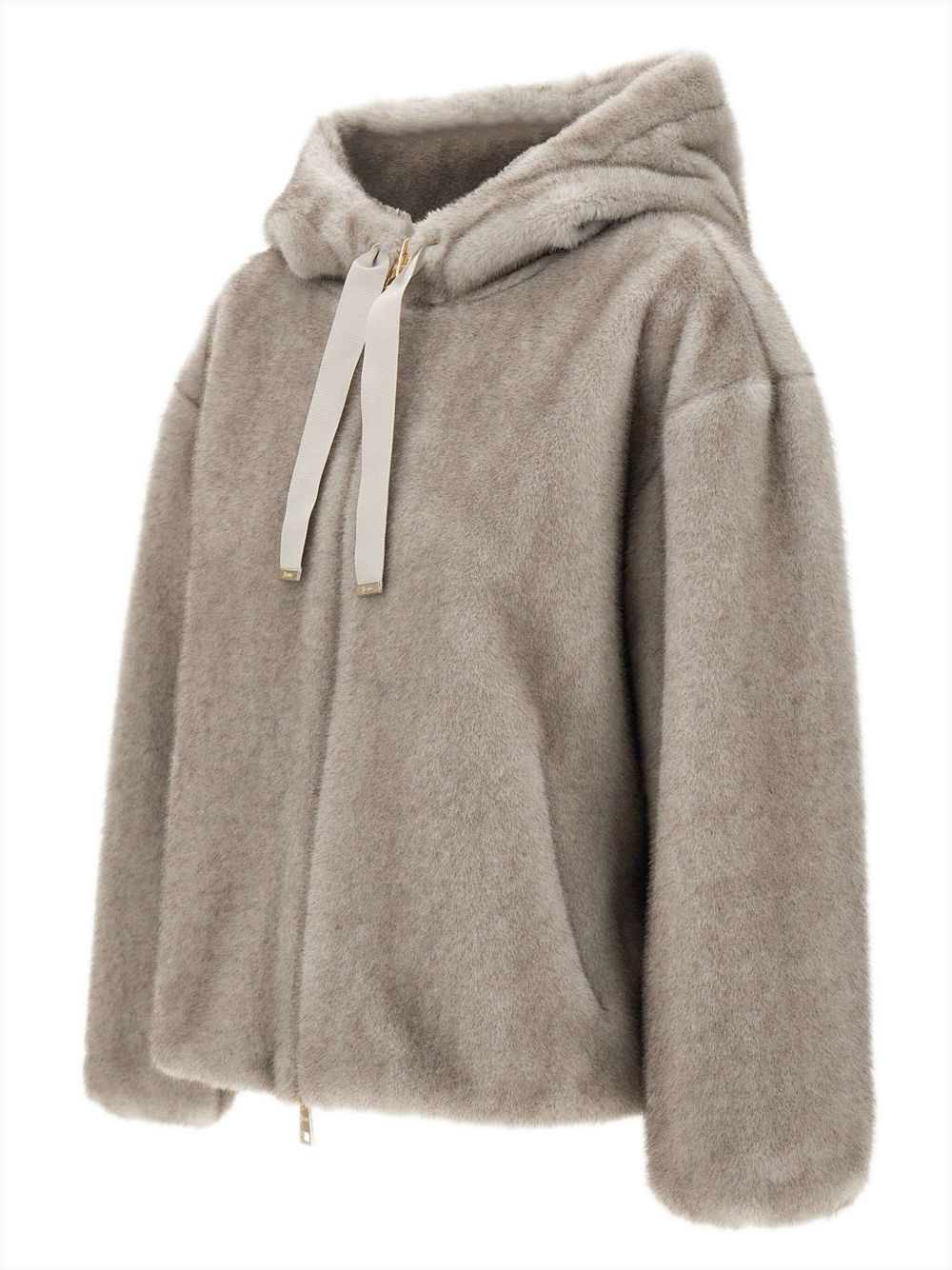 drawstring-hood zip-front jacket - 3