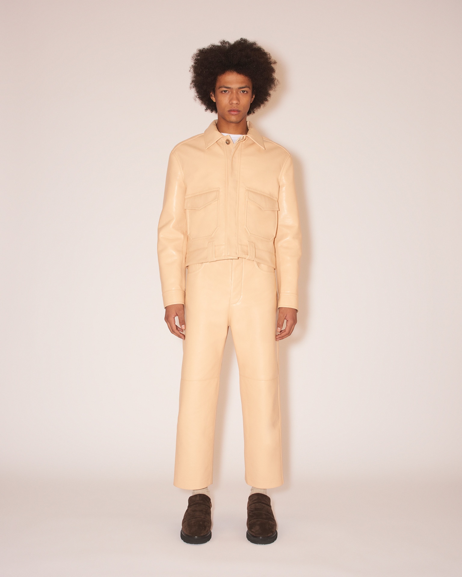 NOR - Regenerated leather pants - Peach - 2