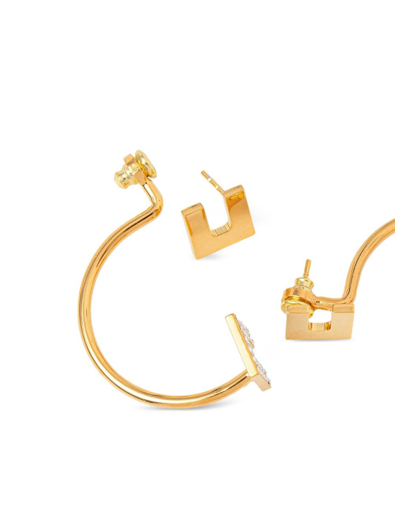 ELISABETTA FRANCHI crystal-embellished jacket earrings outlook