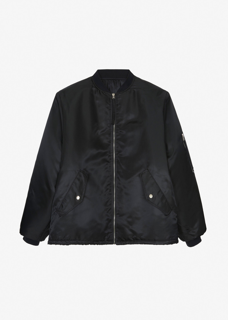 Volme Padded Bomber Jacket - Black 7