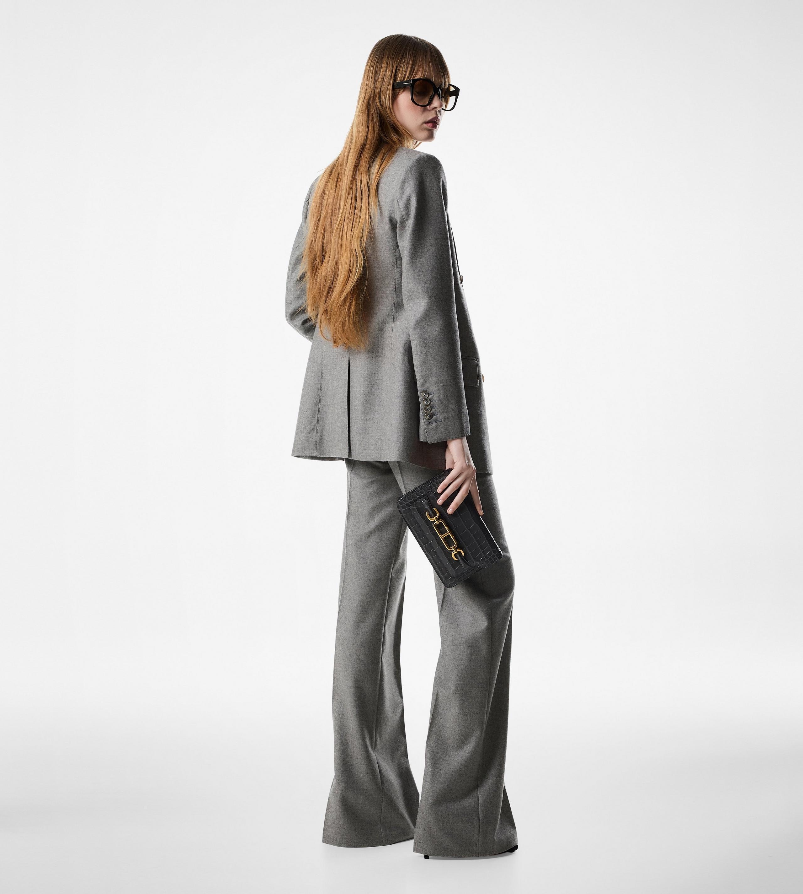 CASHMERE FLANNEL TAILORED BOOT CUT PANTS - 3