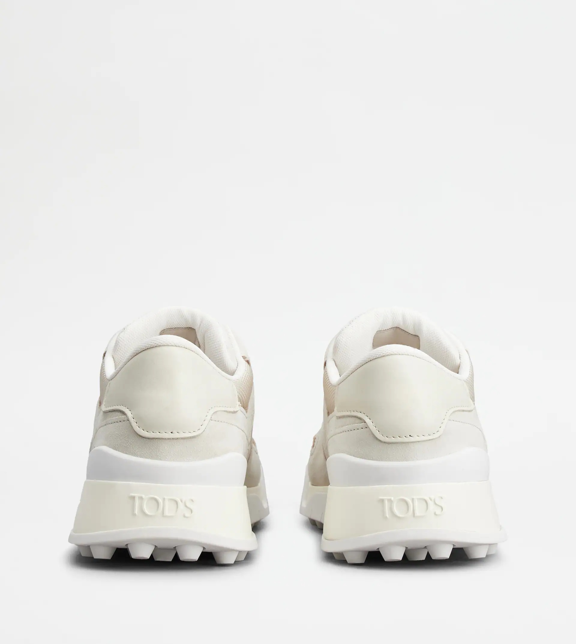 TOD'S SNEAKERS IN SUEDE AND SMOOTH LEATHER - OFF WHITE, BEIGE, WHITE - 3
