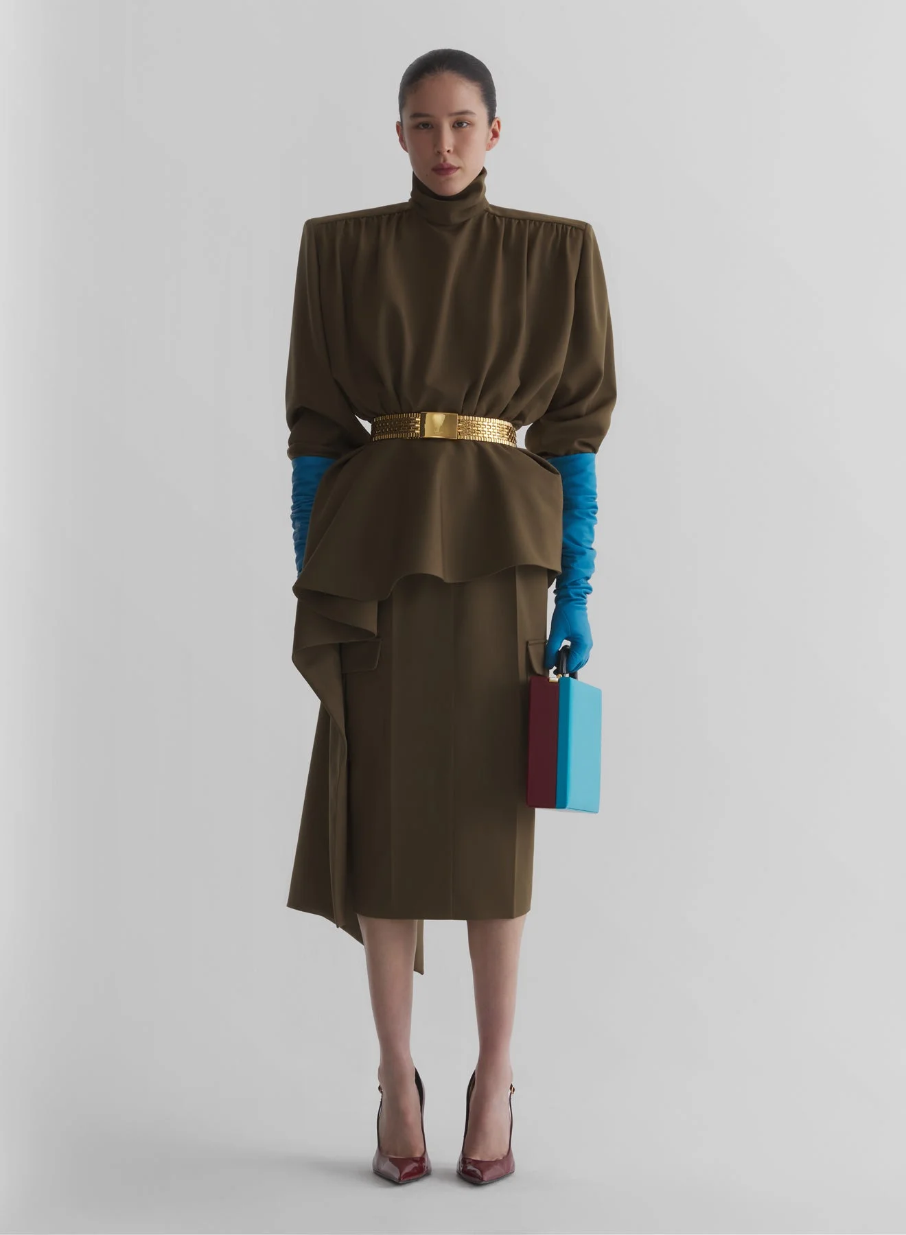 khaki cargo skirt - 1