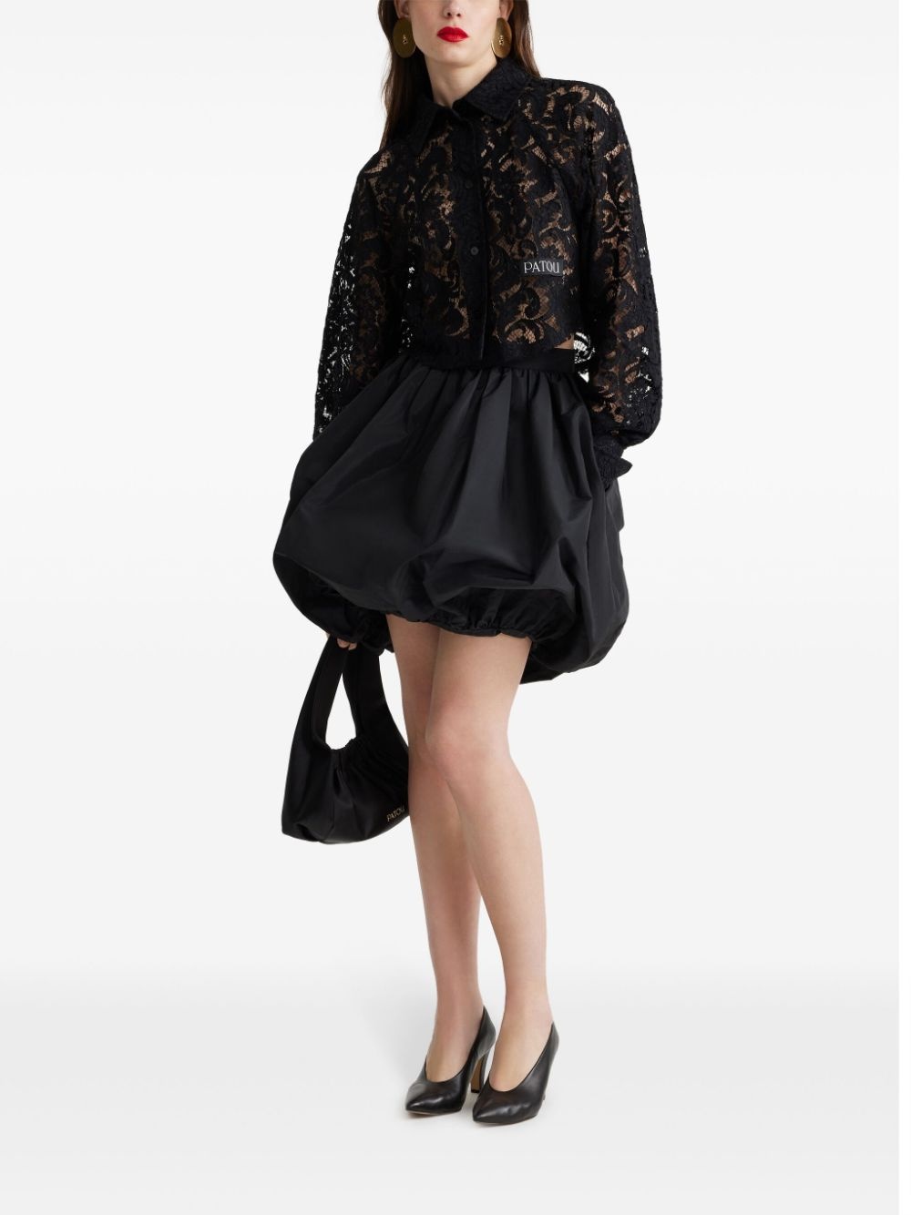 recycled-faille bubble mini skirt - 2