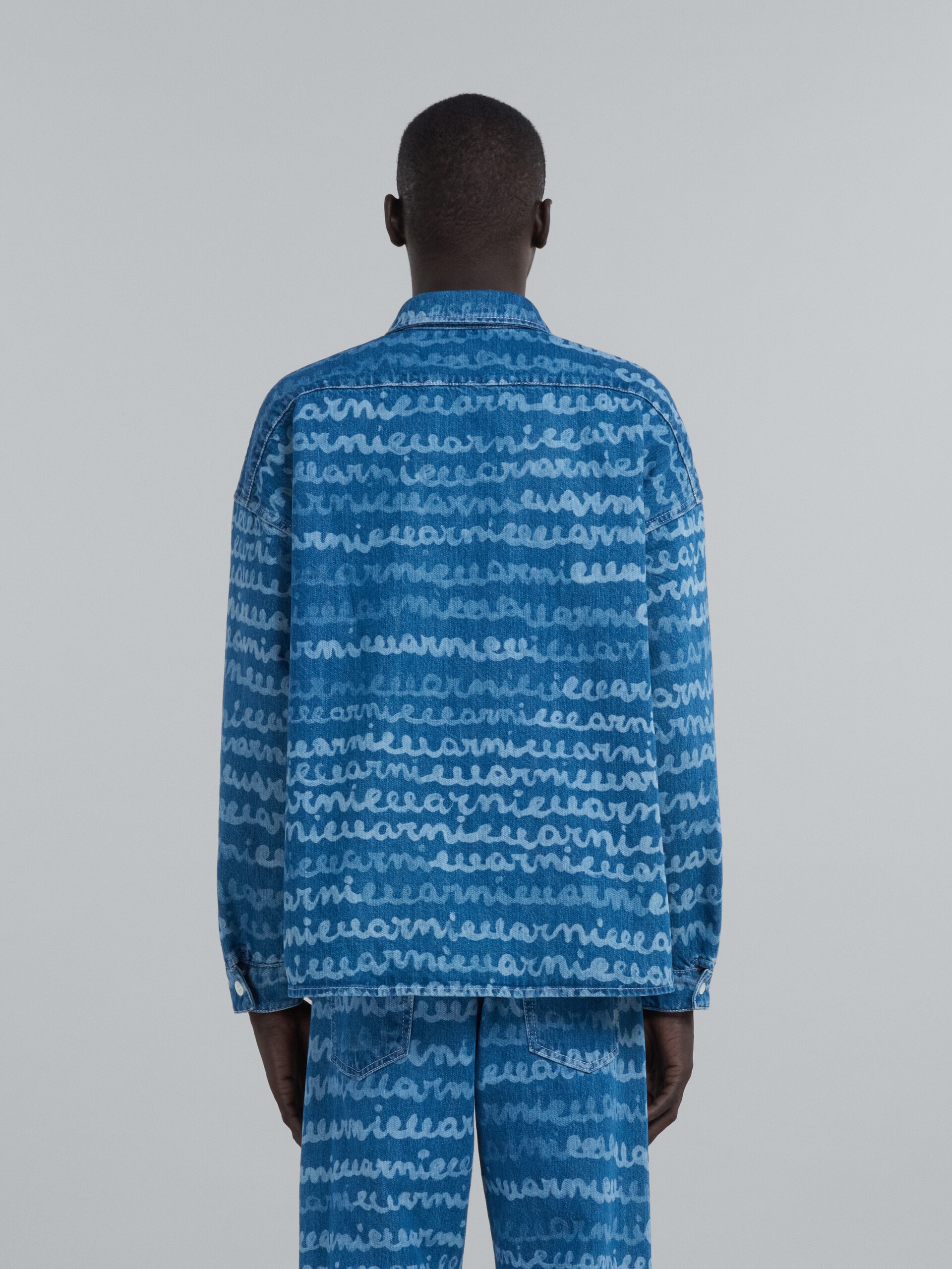 DENIM SPORTS SHIRT WITH MAREMARNI PRINT - 3