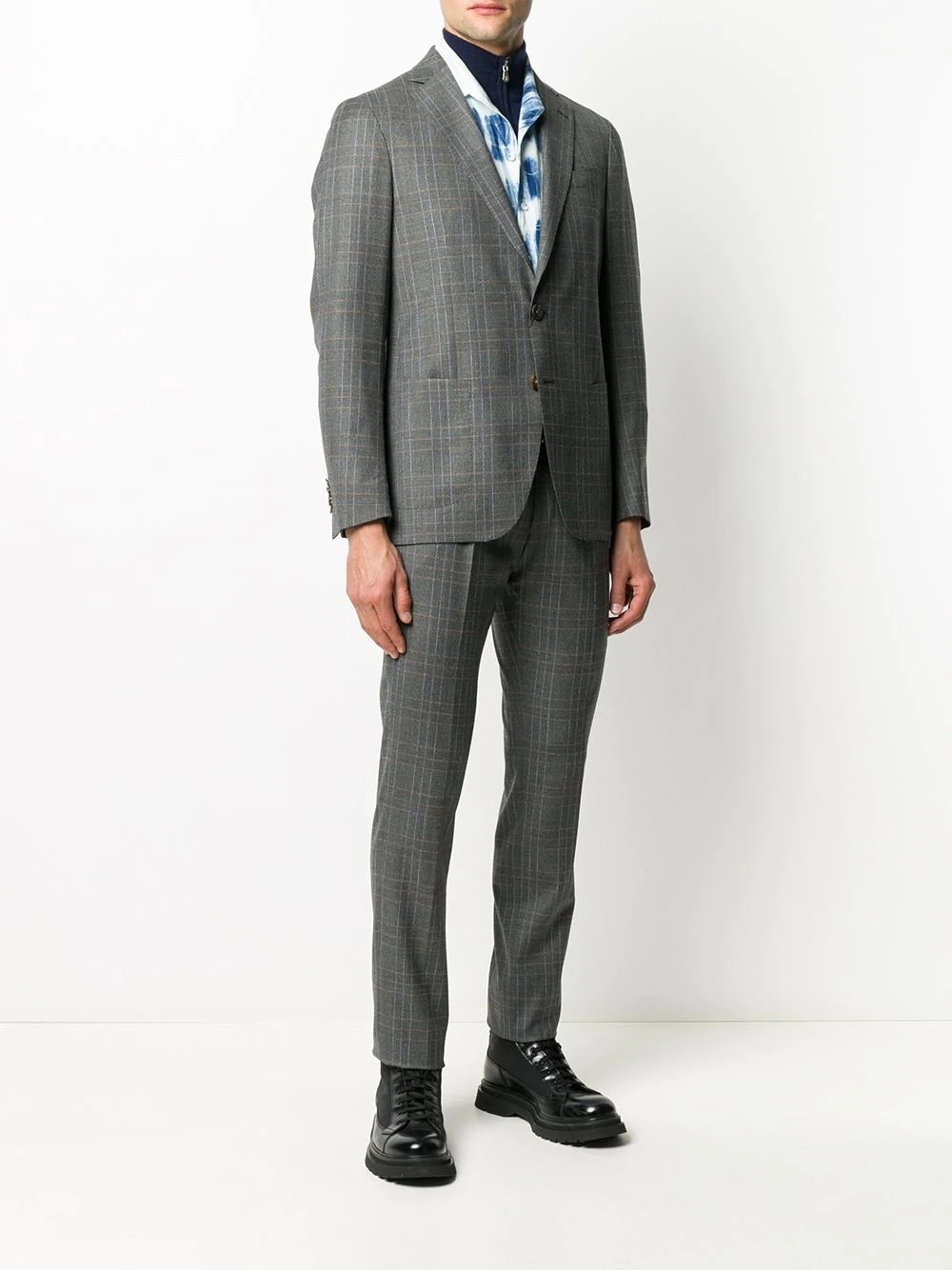 Check tailored wool suit - 3