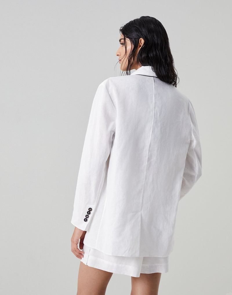 Cotton organza blazer with monili 2