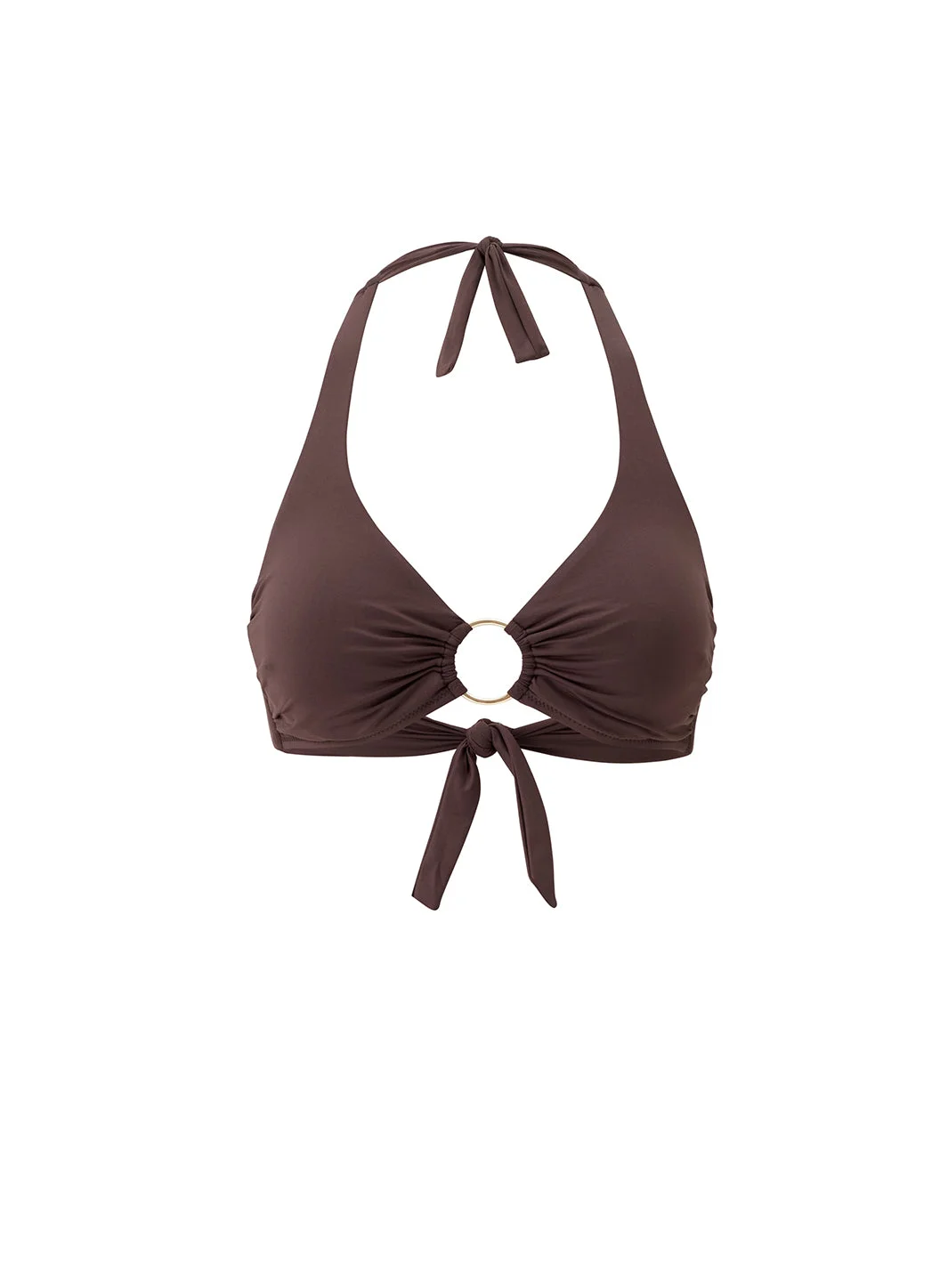 BRUSSELS BROWN BIKINI TOP - 1